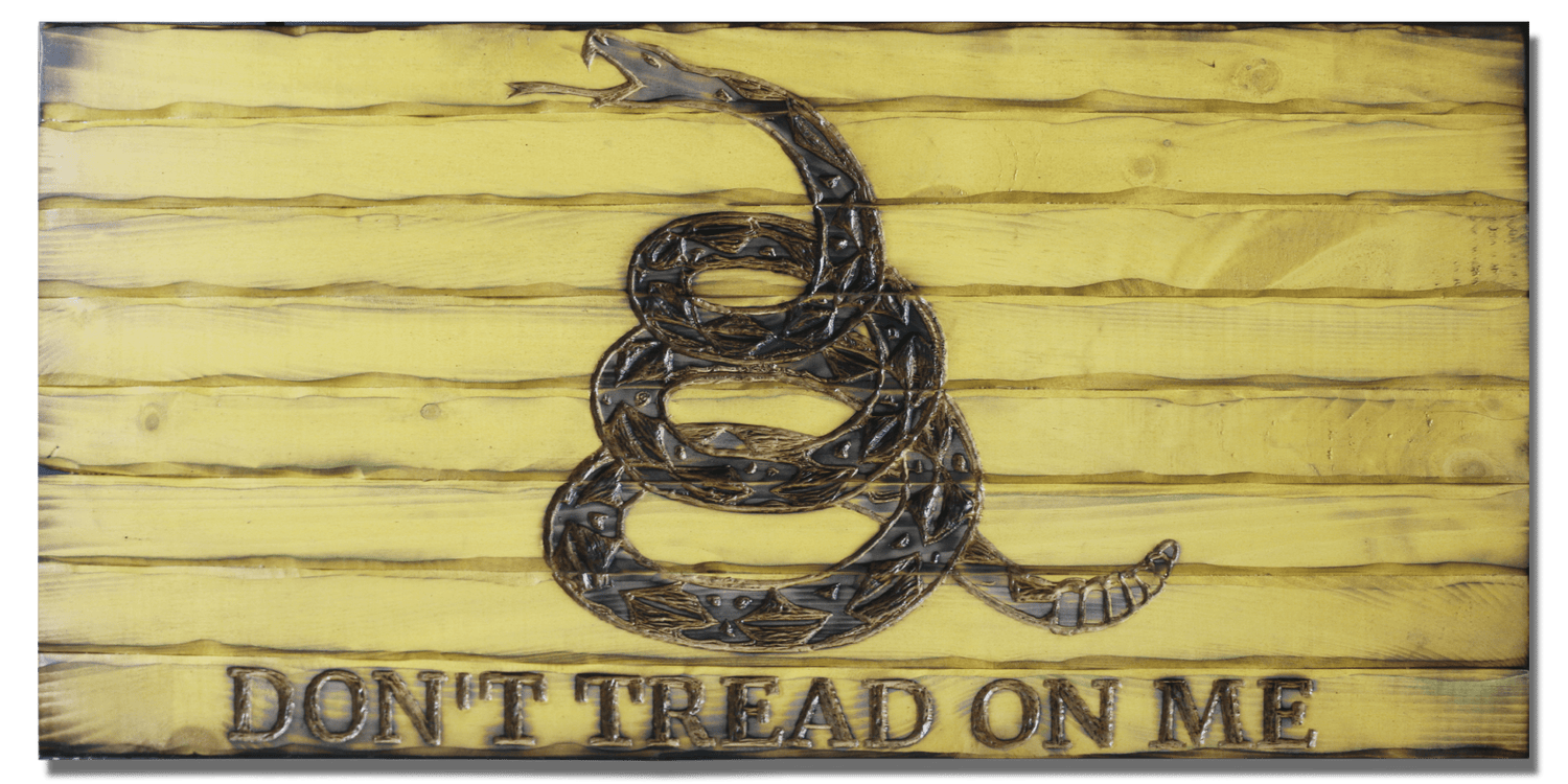 don't tread on me wooden flag