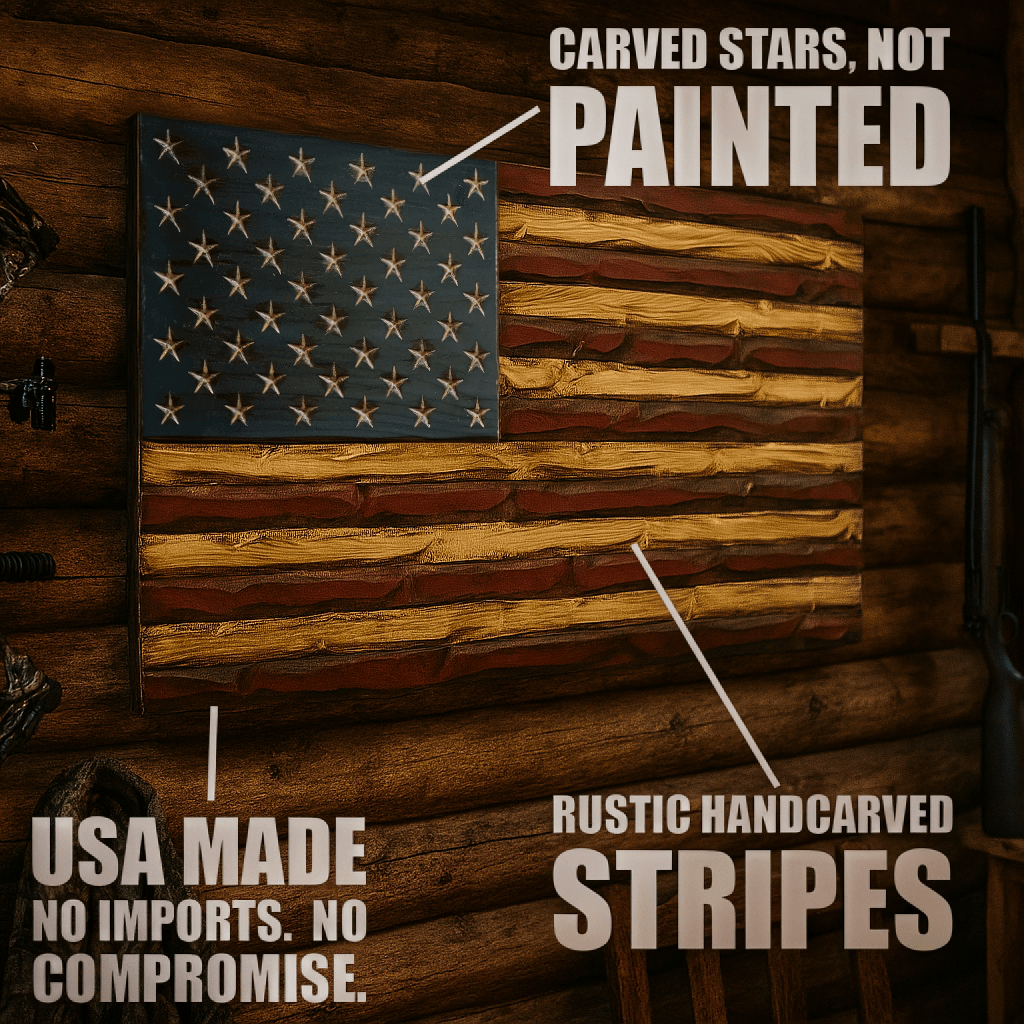 Weathered Rustic Glory Handmade Wooden American Flag