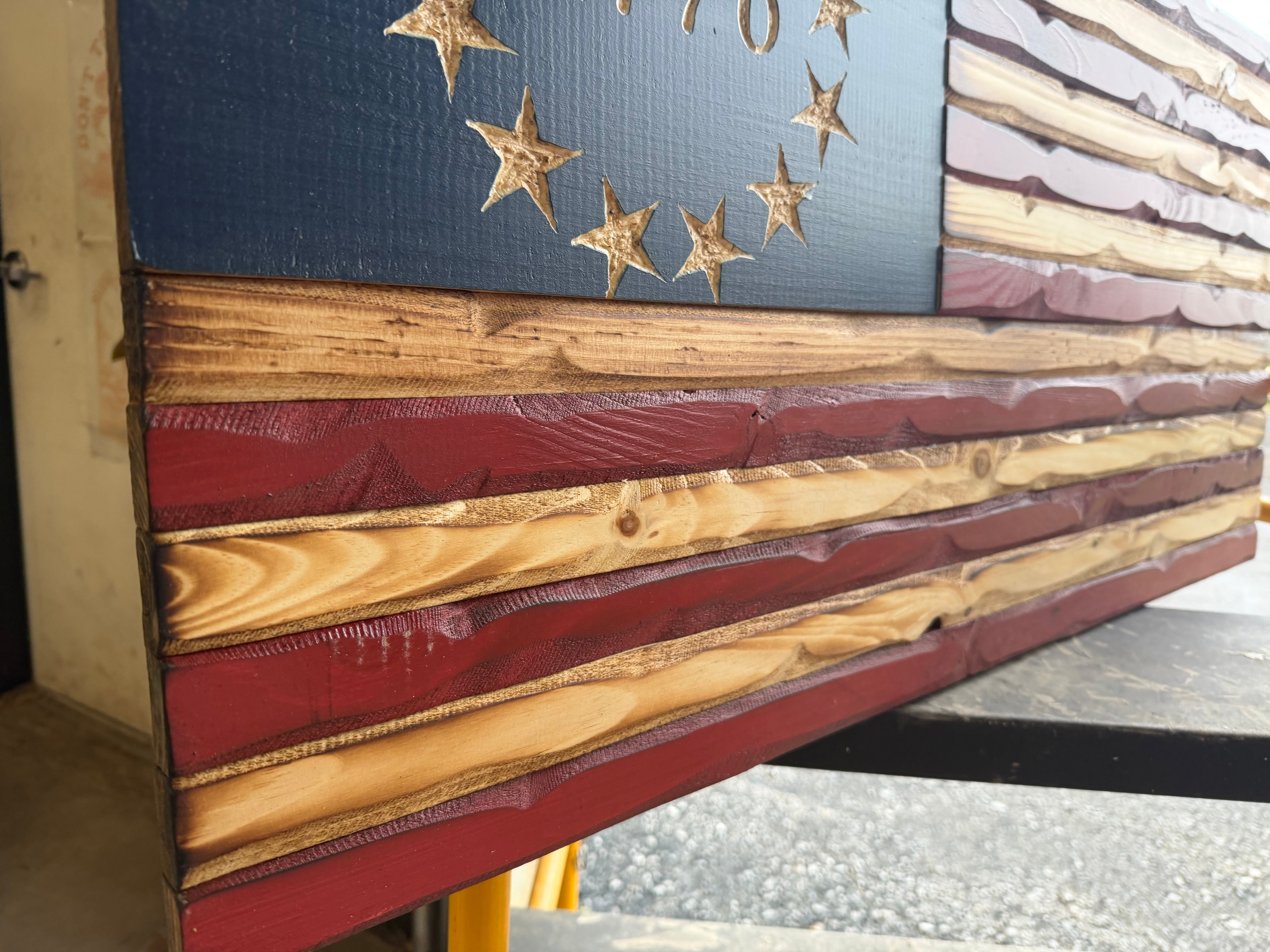 Medium 38x19 1776 Weathered Rustic // Imperfections and or Damage See image for details / read description EXPEDITE 73