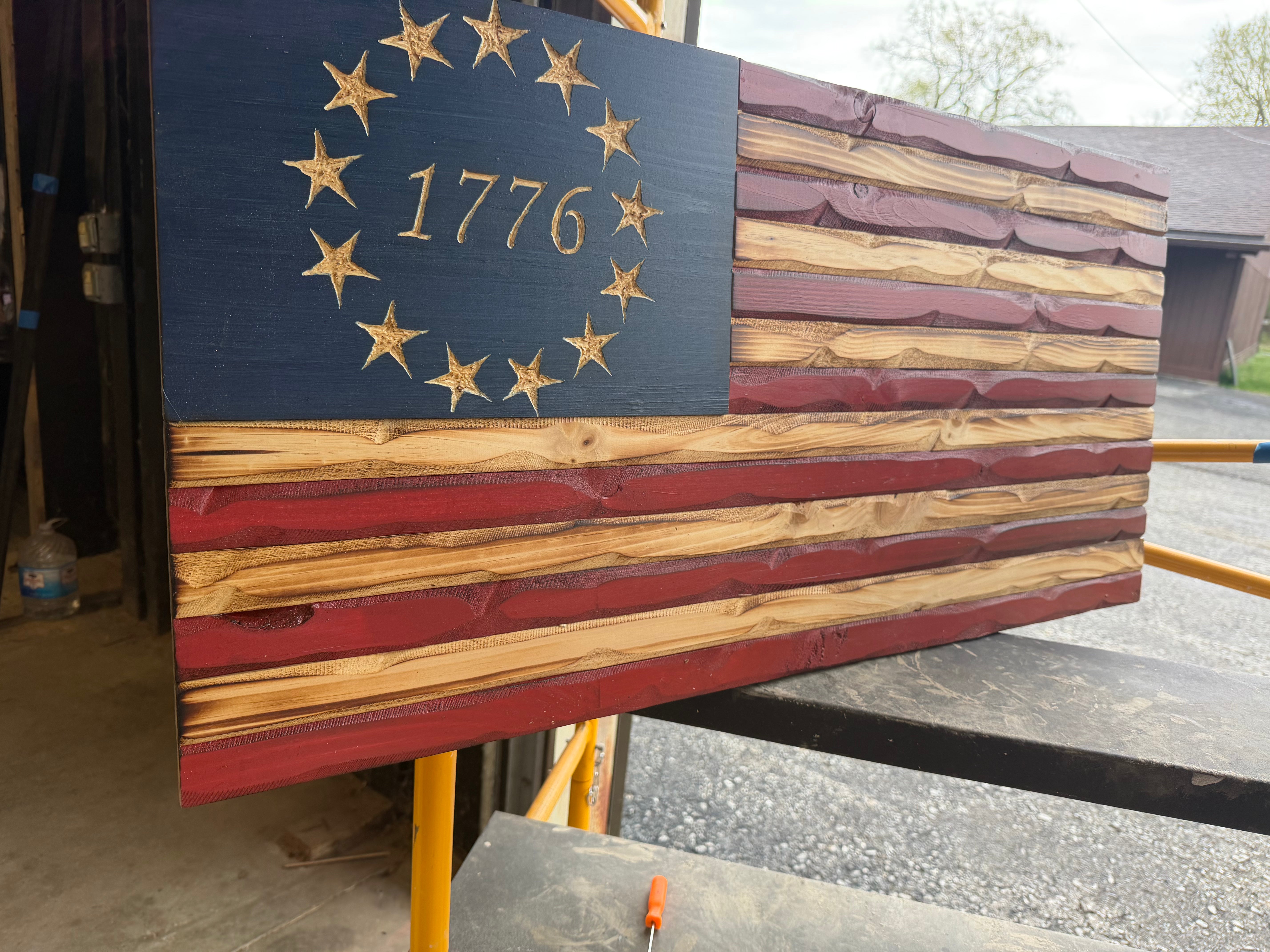 Medium 38x19 1776 Weathered Rustic // Imperfections and or Damage See image for details / read description EXPEDITE 789