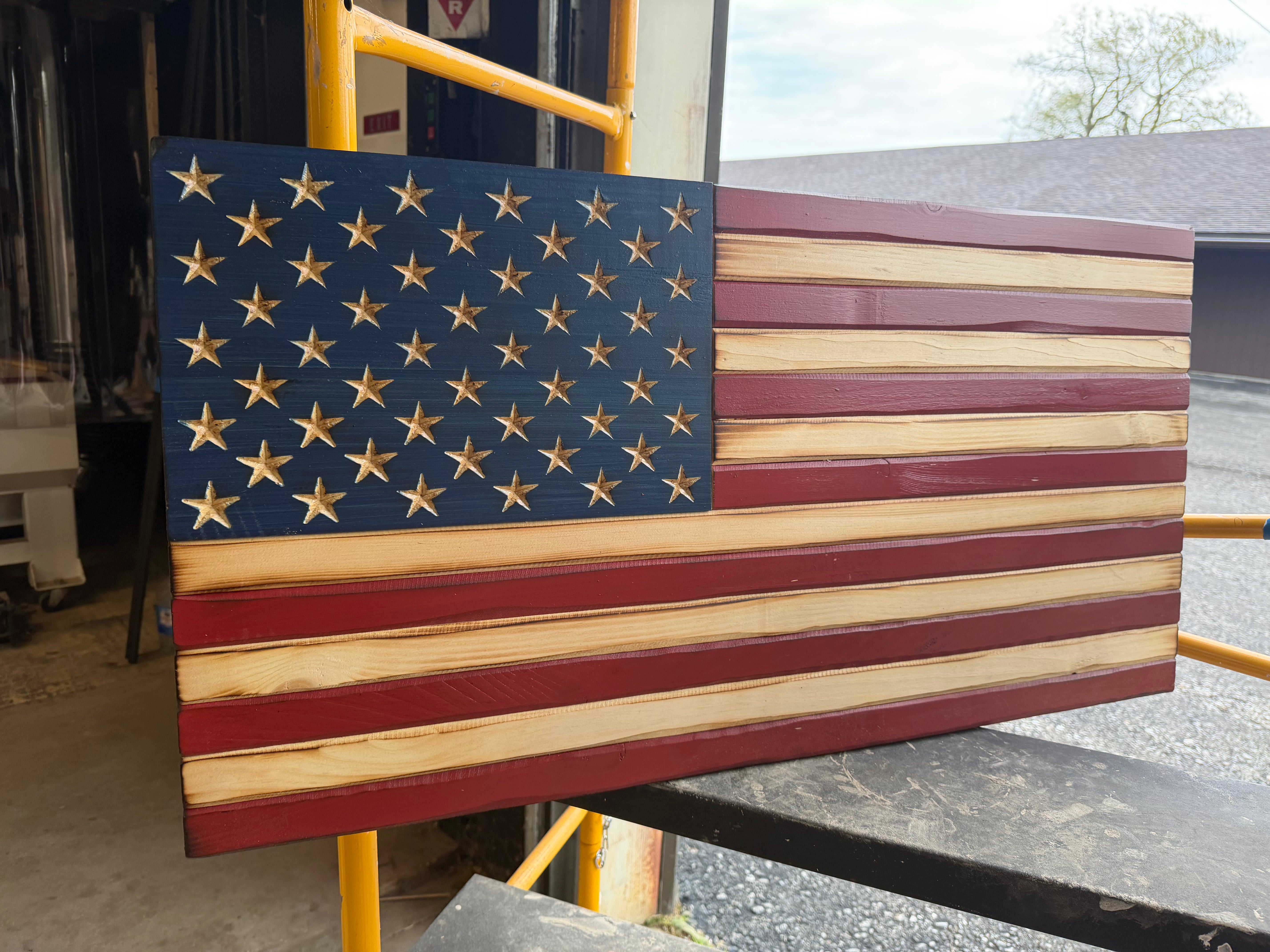 Medium 38x19 Old Glory // Imperfections and or Damage See image for details / read description EXPEDITE 9876