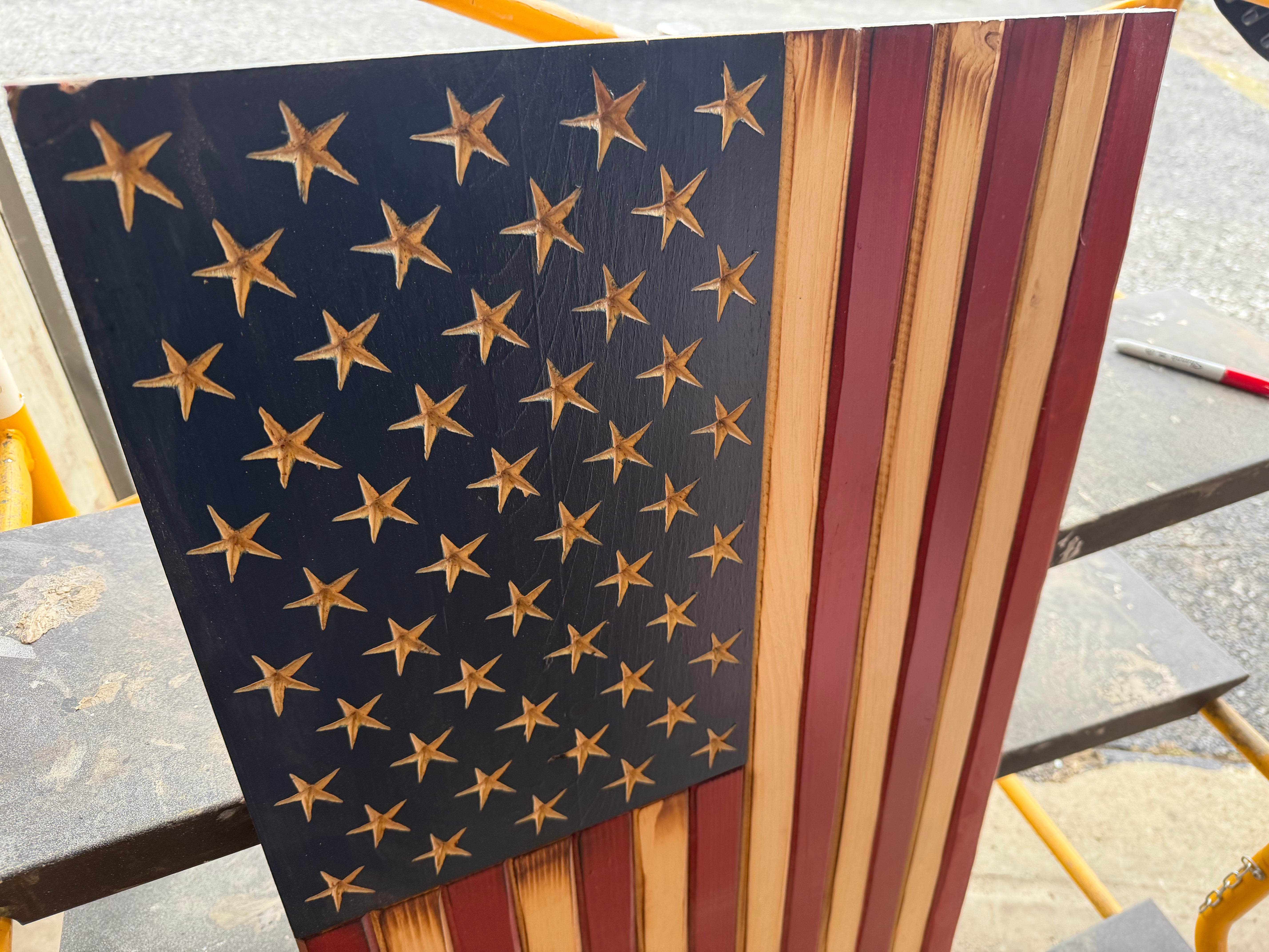 Medium 38x19 Vertical Old Glory // Imperfections and or Damage See image for details / read description EXPEDITE 789