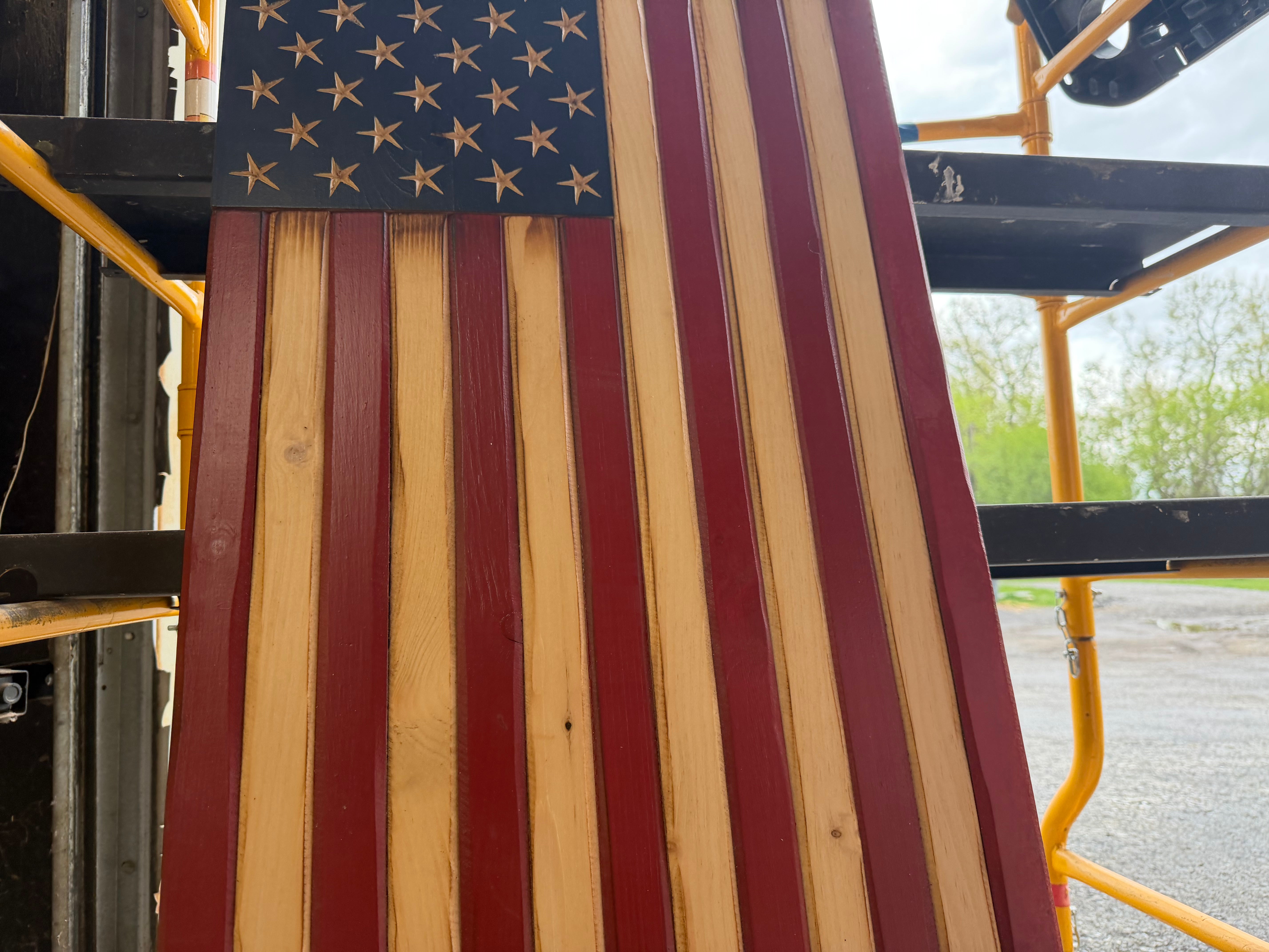 Medium 38x19 Vertical Old Glory // Imperfections and or Damage See image for details / read description EXPEDITE 789