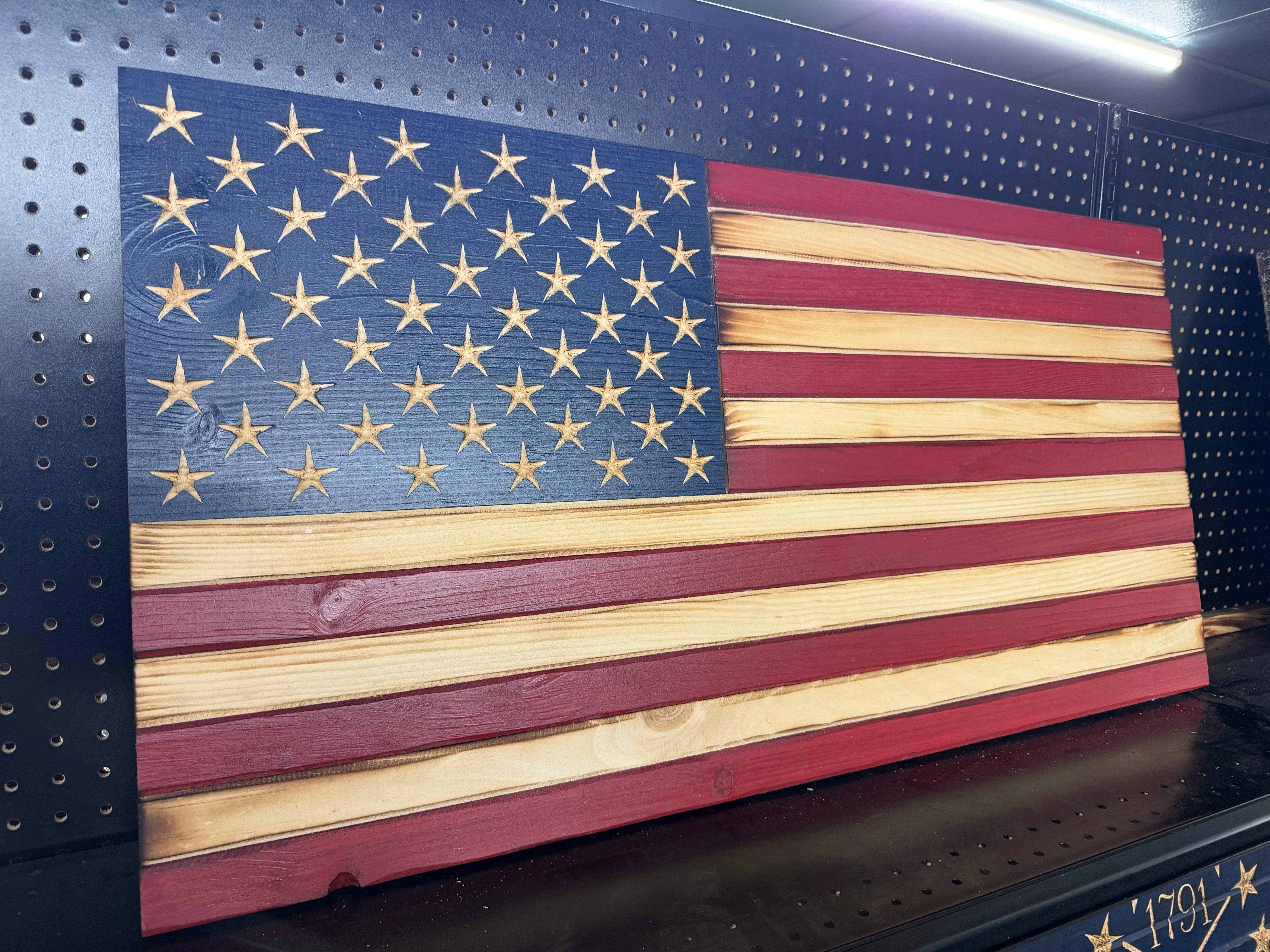 Medium 38x19 Old Glory // Imperfections and or Damage See image for details / read description EXPEDITE 853