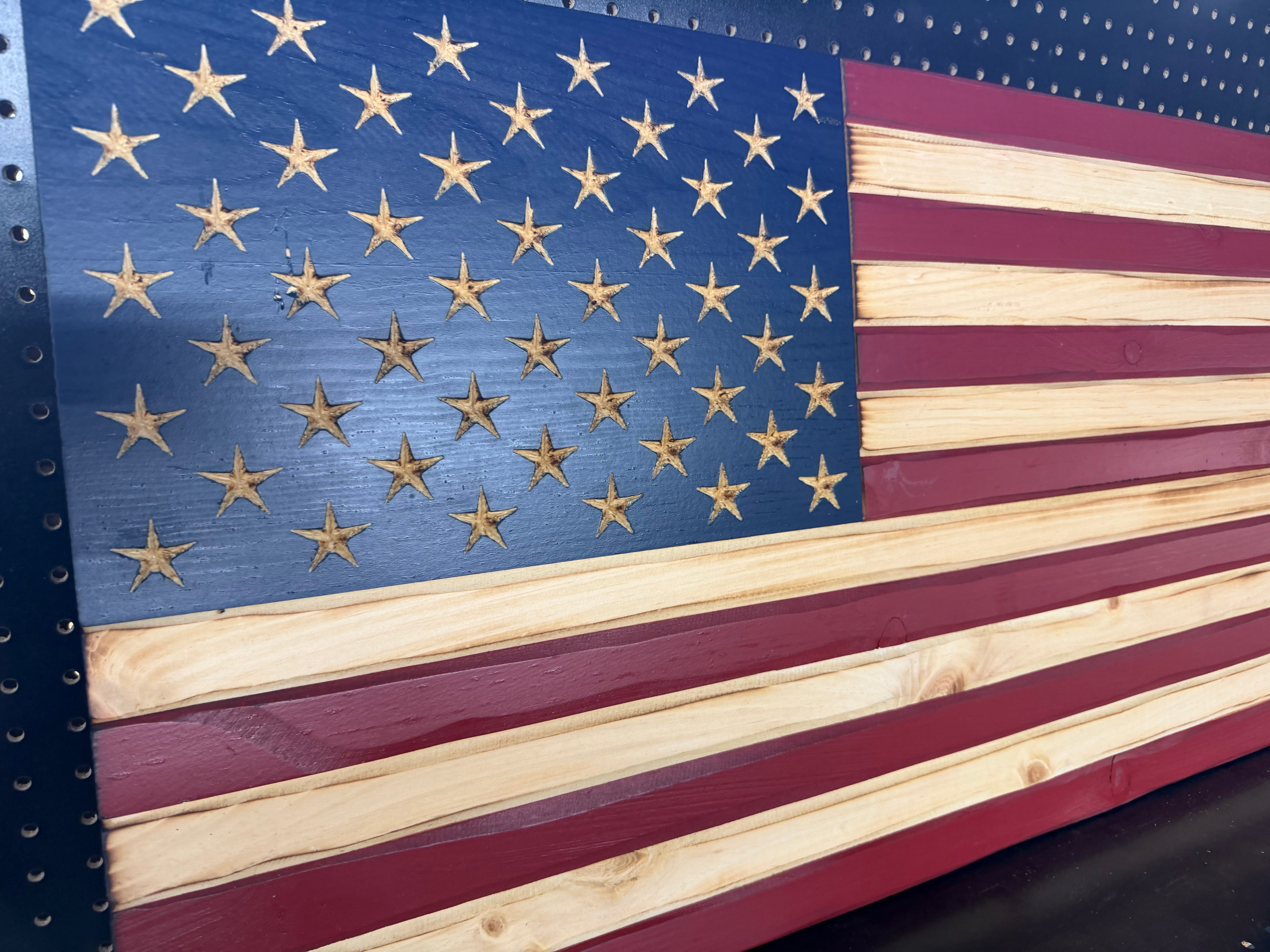 Medium 38x19 Old Glory // Imperfections and or Damage See image for details / read description EXPEDITE 018