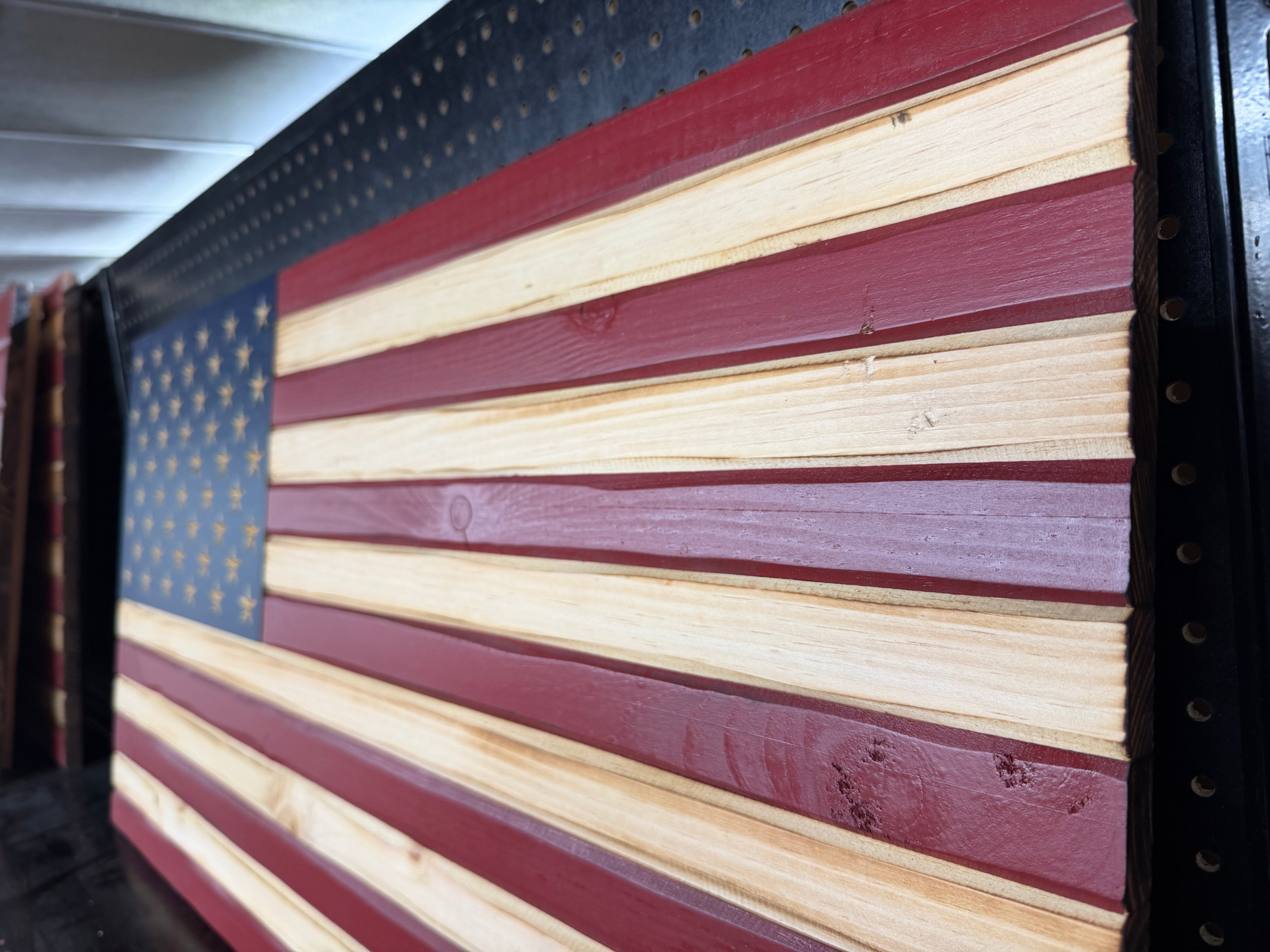 Medium 38x19 Old Glory // Imperfections and or Damage See image for details / read description EXPEDITE 018