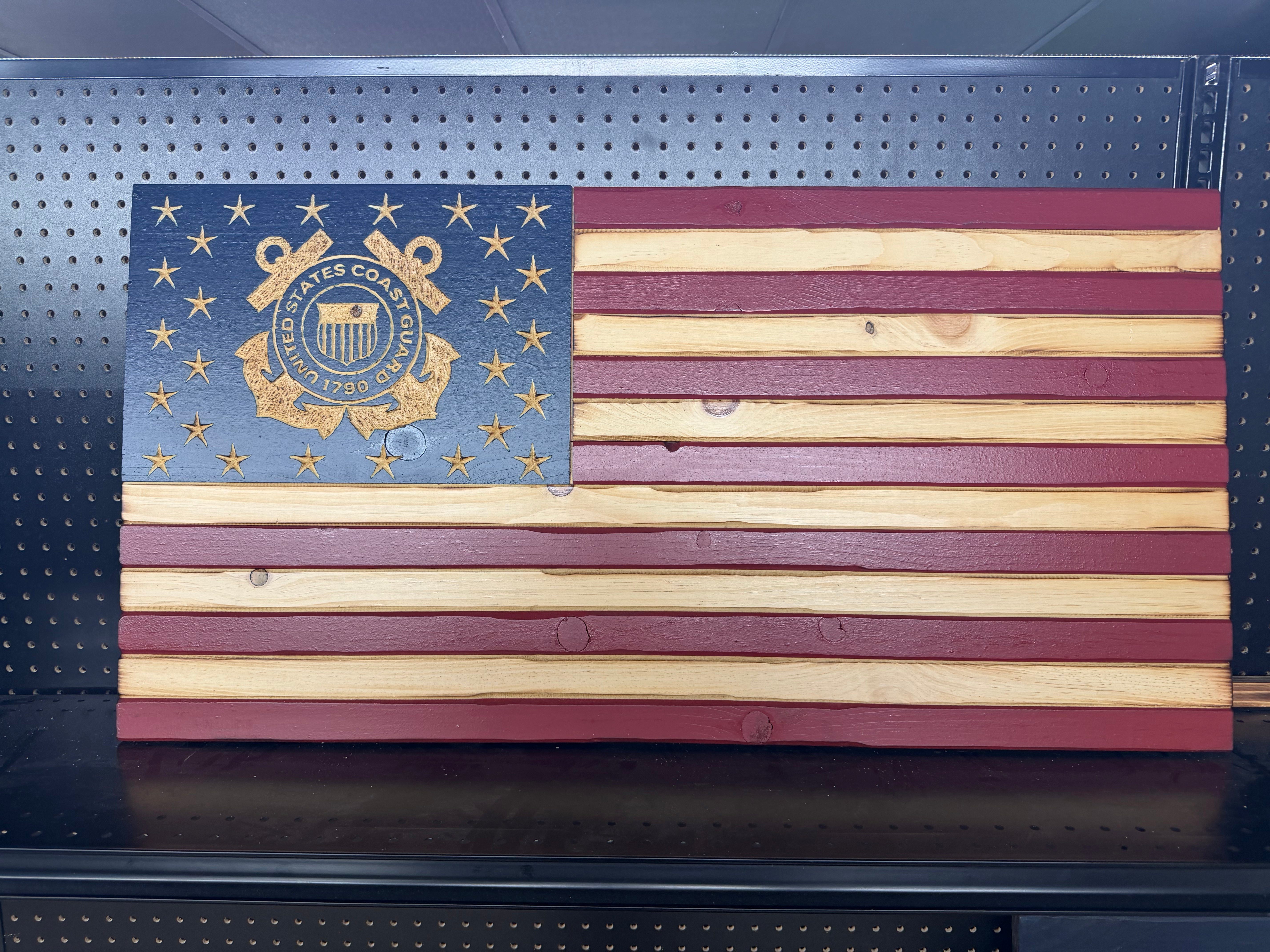 Medium 38x19 Coast Guard Old Glory // Imperfections and or Damage See image for details / read description EXPEDITE 264