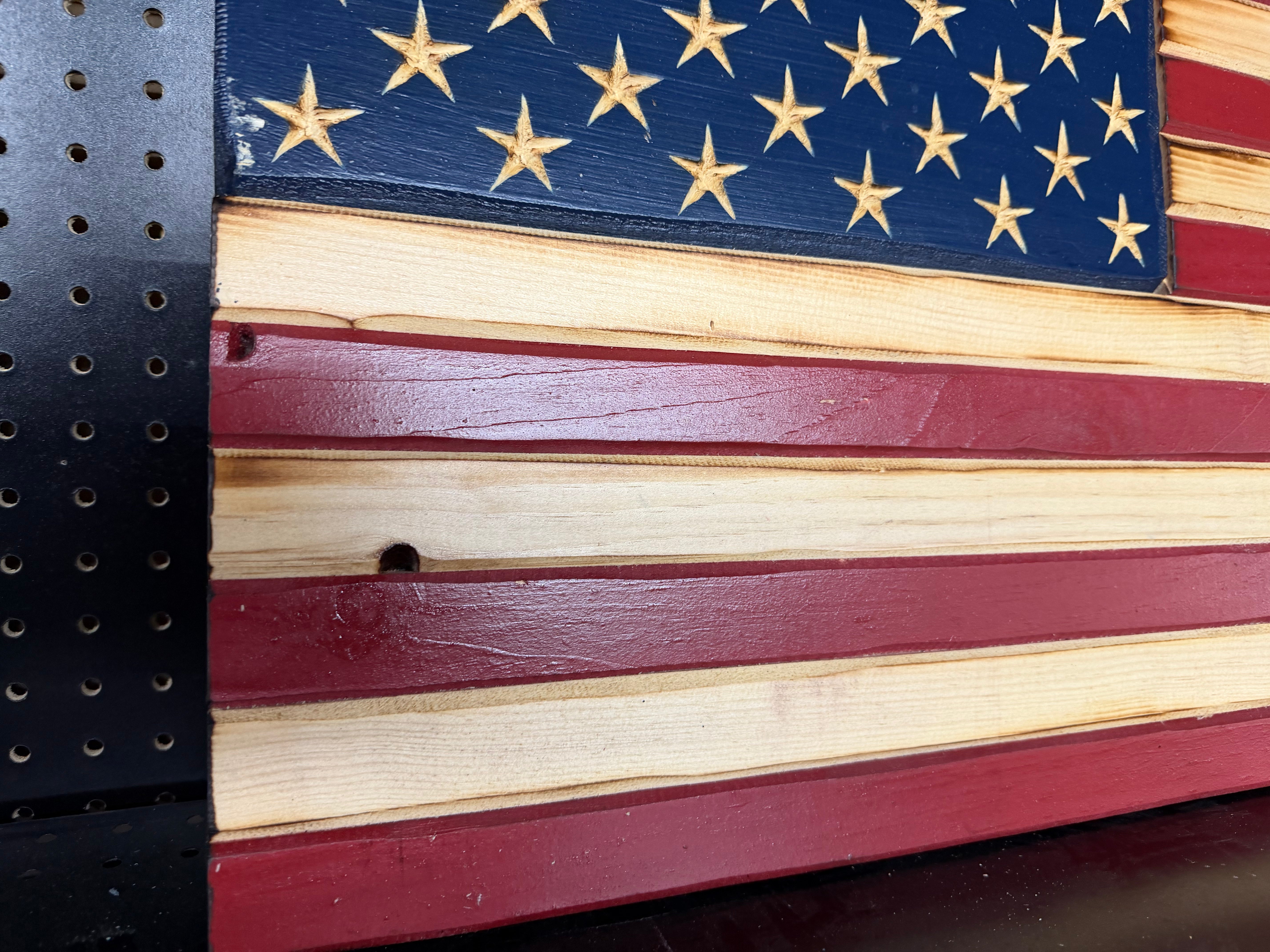 Medium 38x19 Old Glory // Imperfections and or Damage See image for details / read description EXPEDITE 245