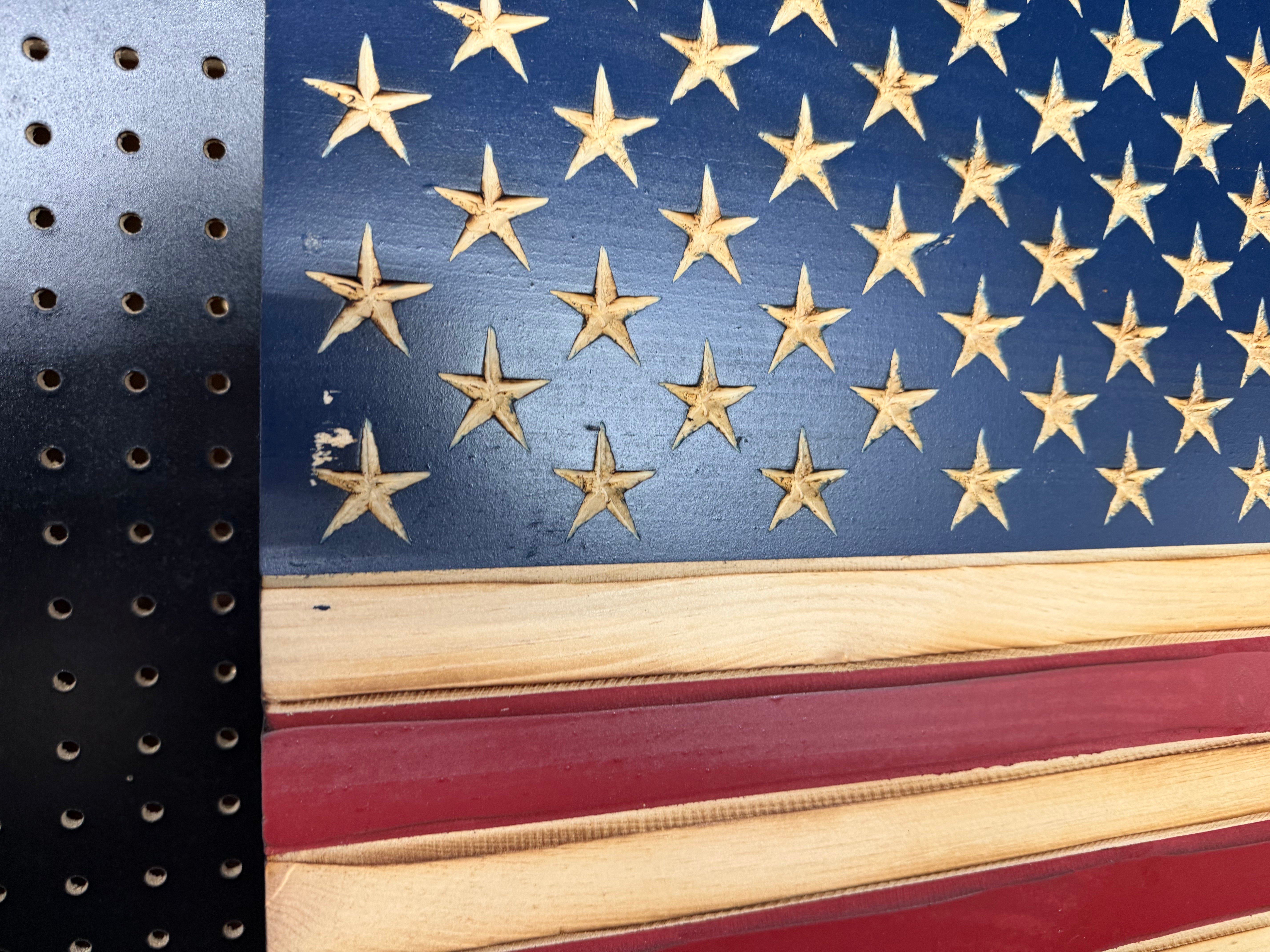 Medium 38x19 Old Glory // Imperfections and or Damage See image for details / read description EXPEDITE 263