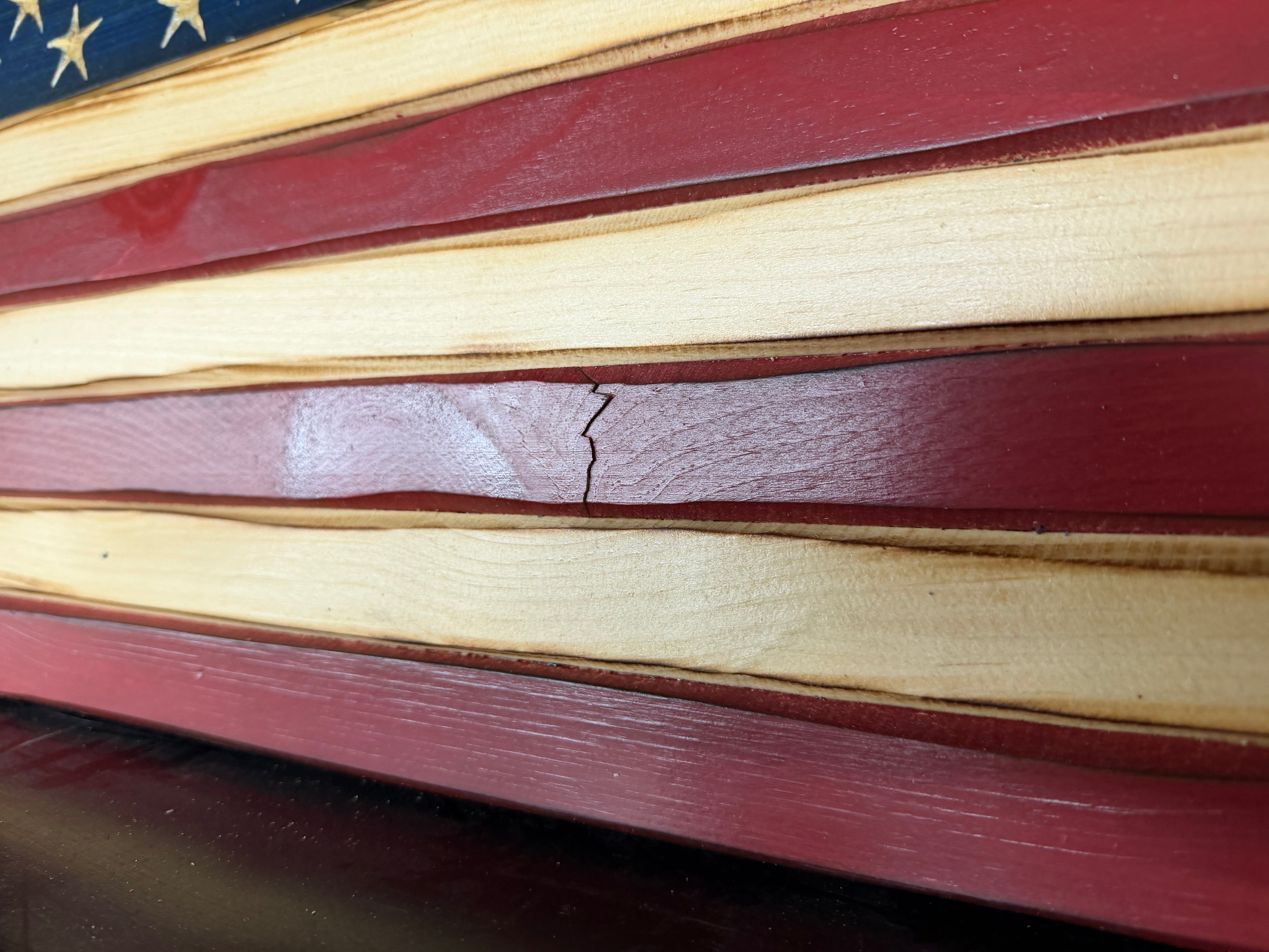 Medium 38x19 Old Glory // Imperfections and or Damage See image for details / read description EXPEDITE 421