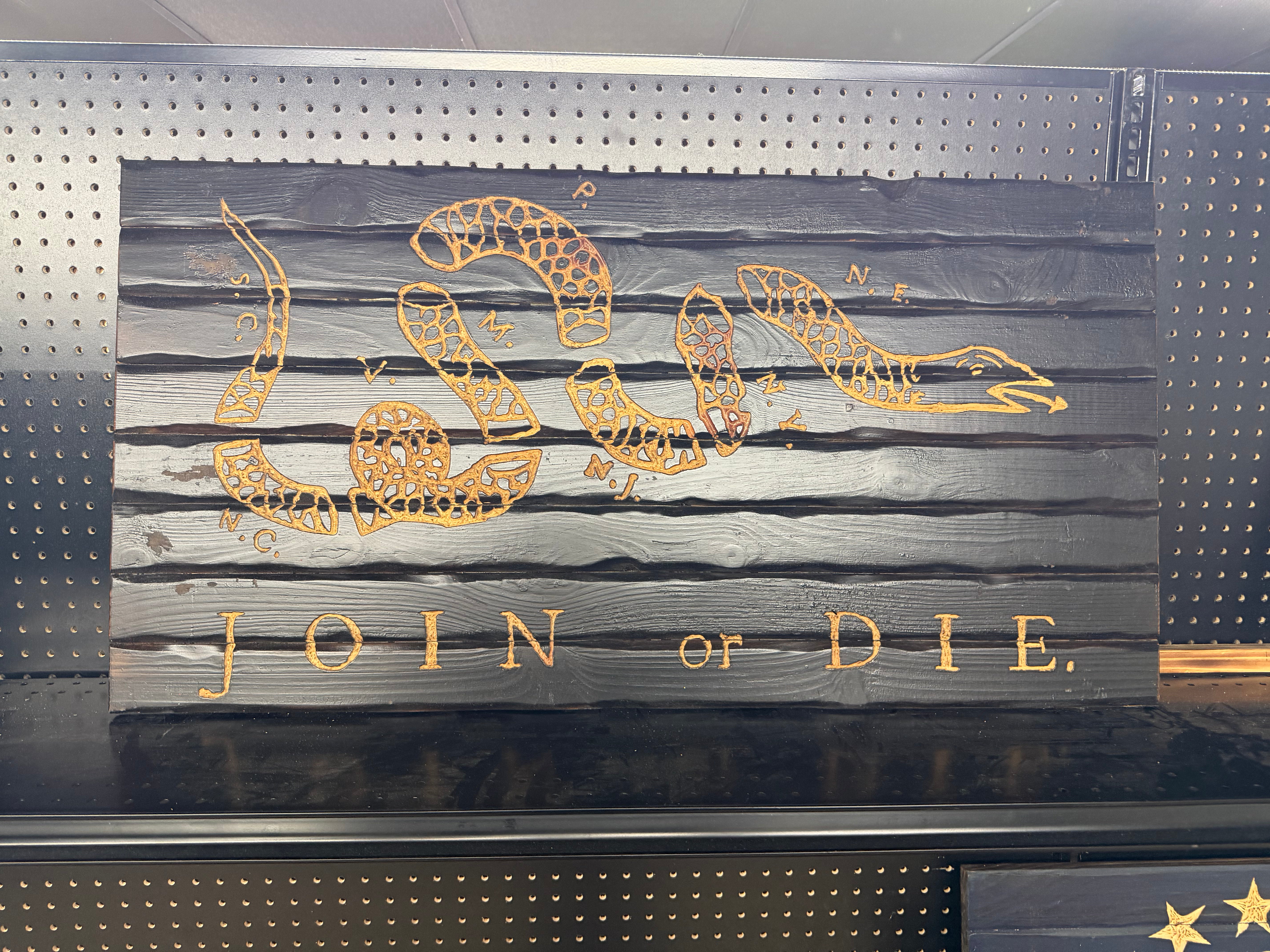Medium 38x19 Join Or Die // Imperfections and or Damage See image for details / read description EXPEDITE 783