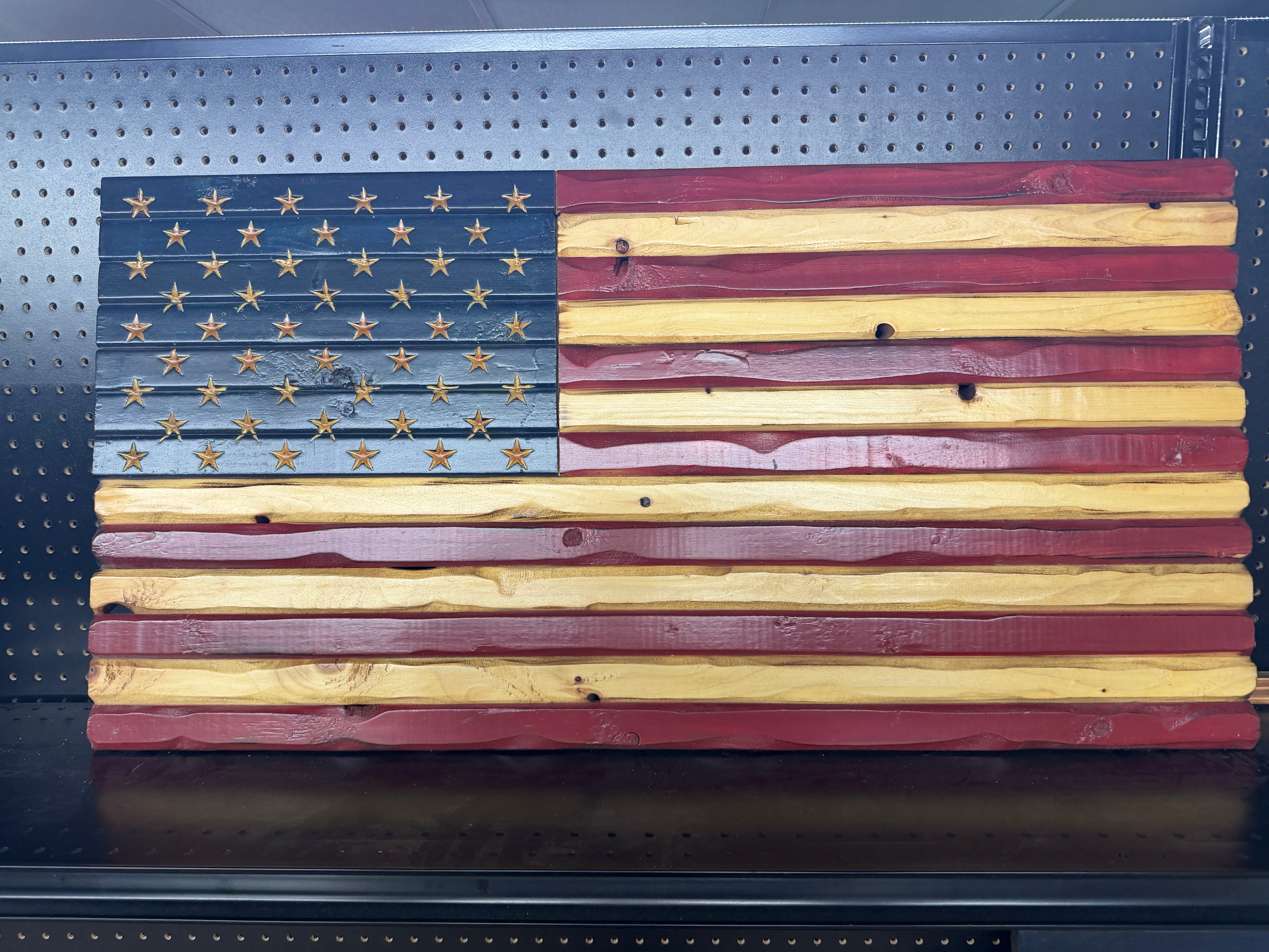 Medium 38x19 Old Glory // Imperfections and or Damage See image for details / read description EXPEDITE 9322