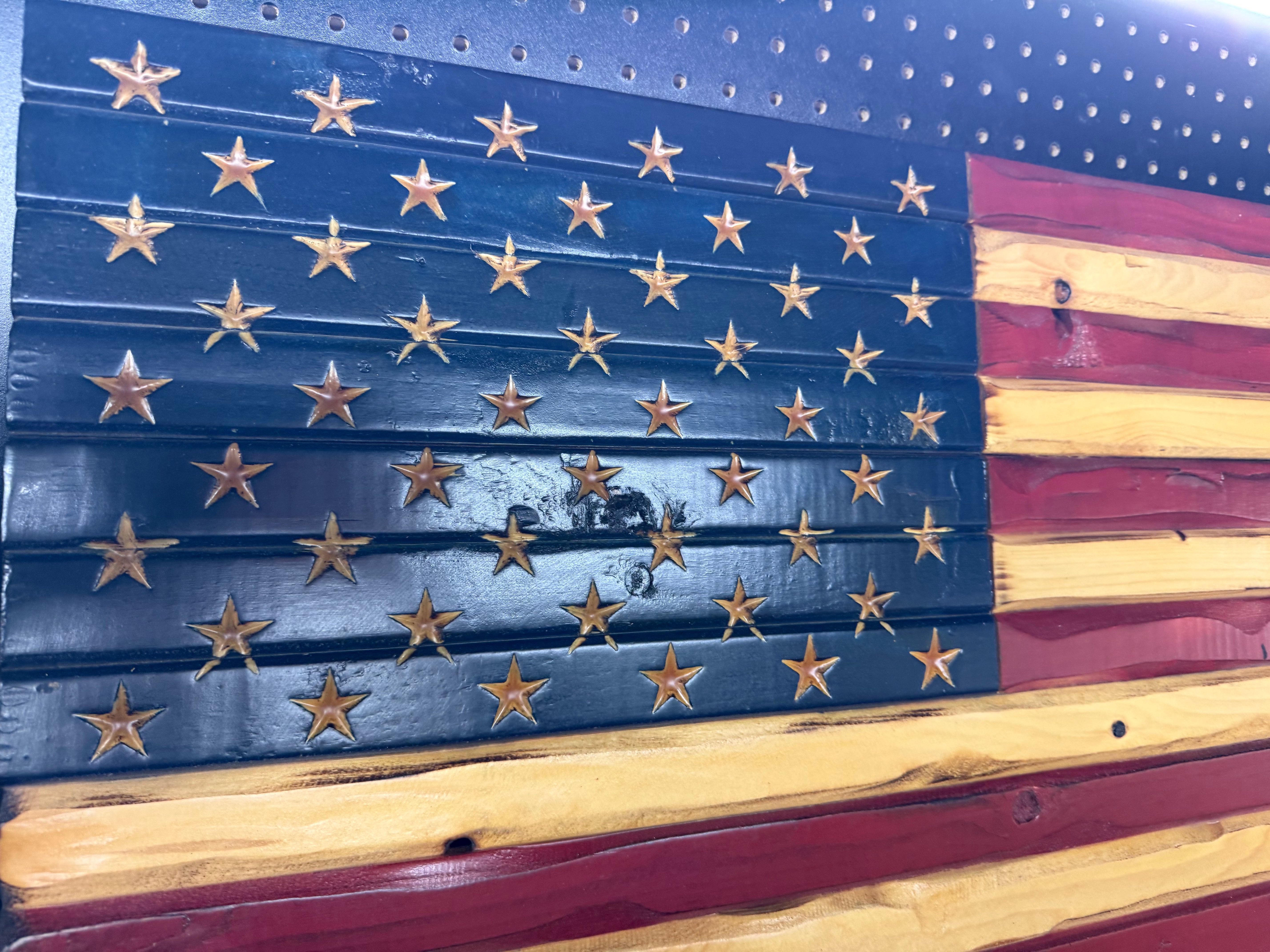 Medium 38x19 Old Glory // Imperfections and or Damage See image for details / read description EXPEDITE 9322