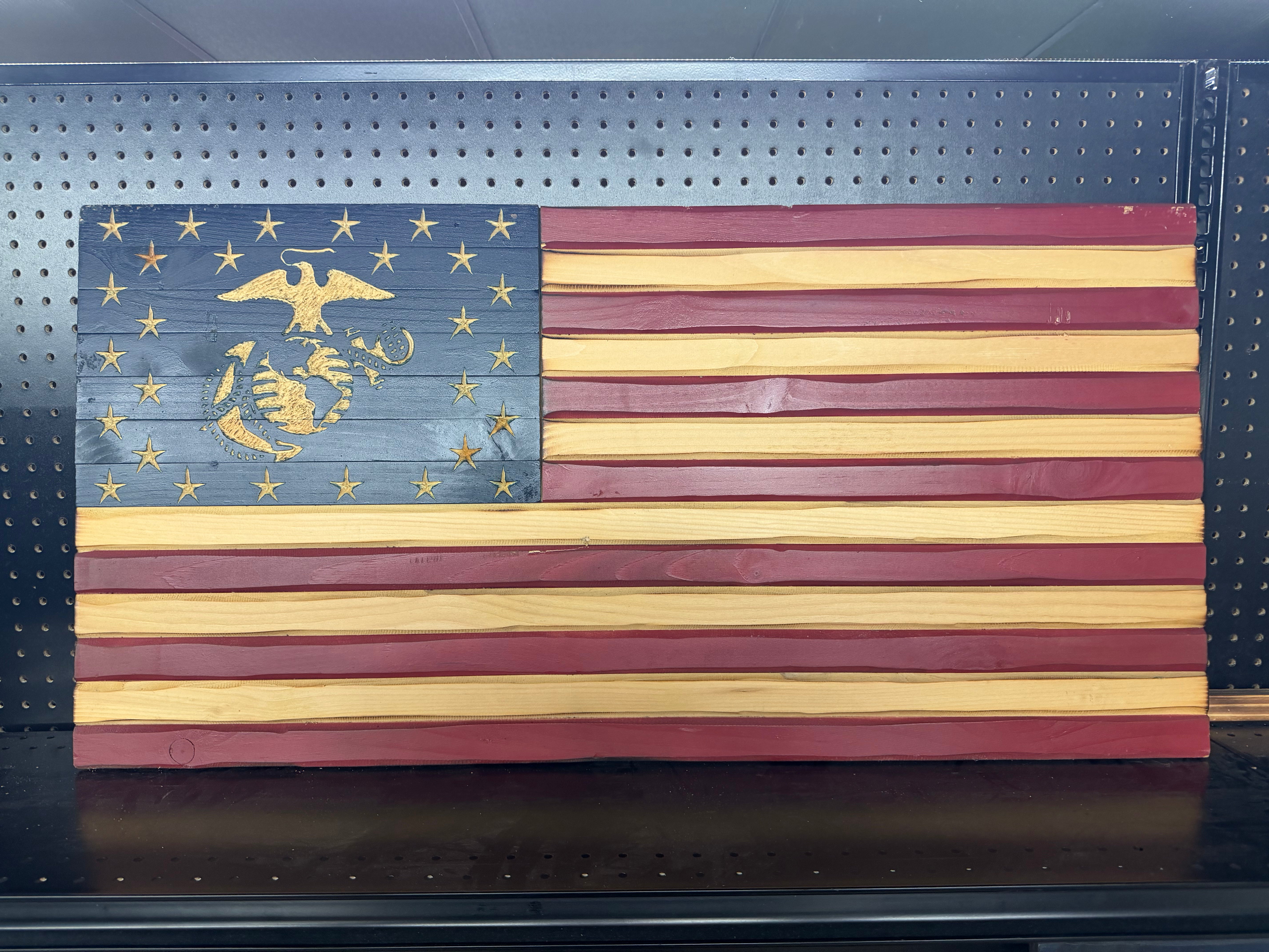 Medium 38x19 Marine Old Glory // Imperfections and or Damage See image for details / read description EXPEDITE 632