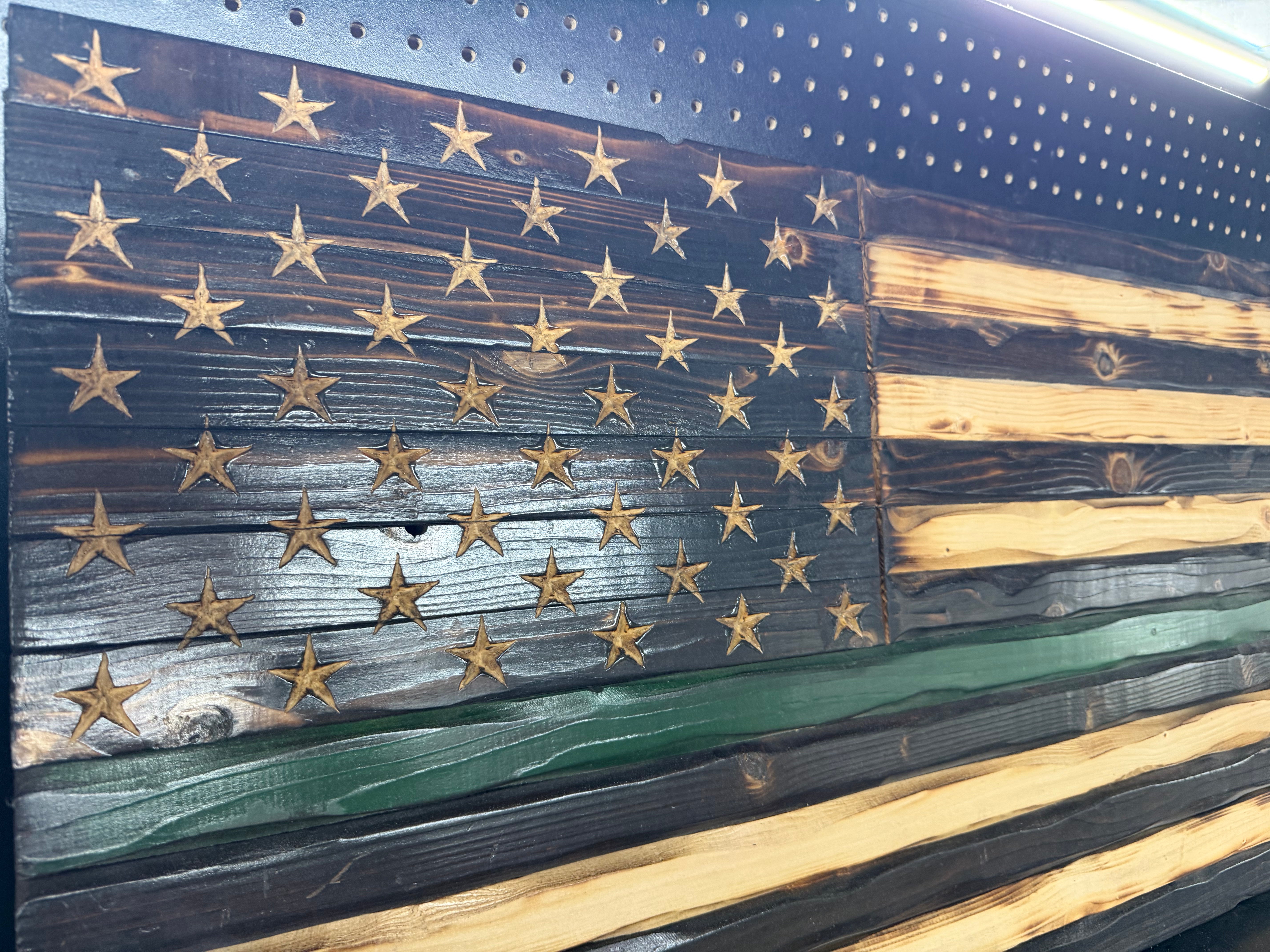 Medium 38x19 Thin Green Line // Imperfections and or Damage See image for details / read description EXPEDITE 922