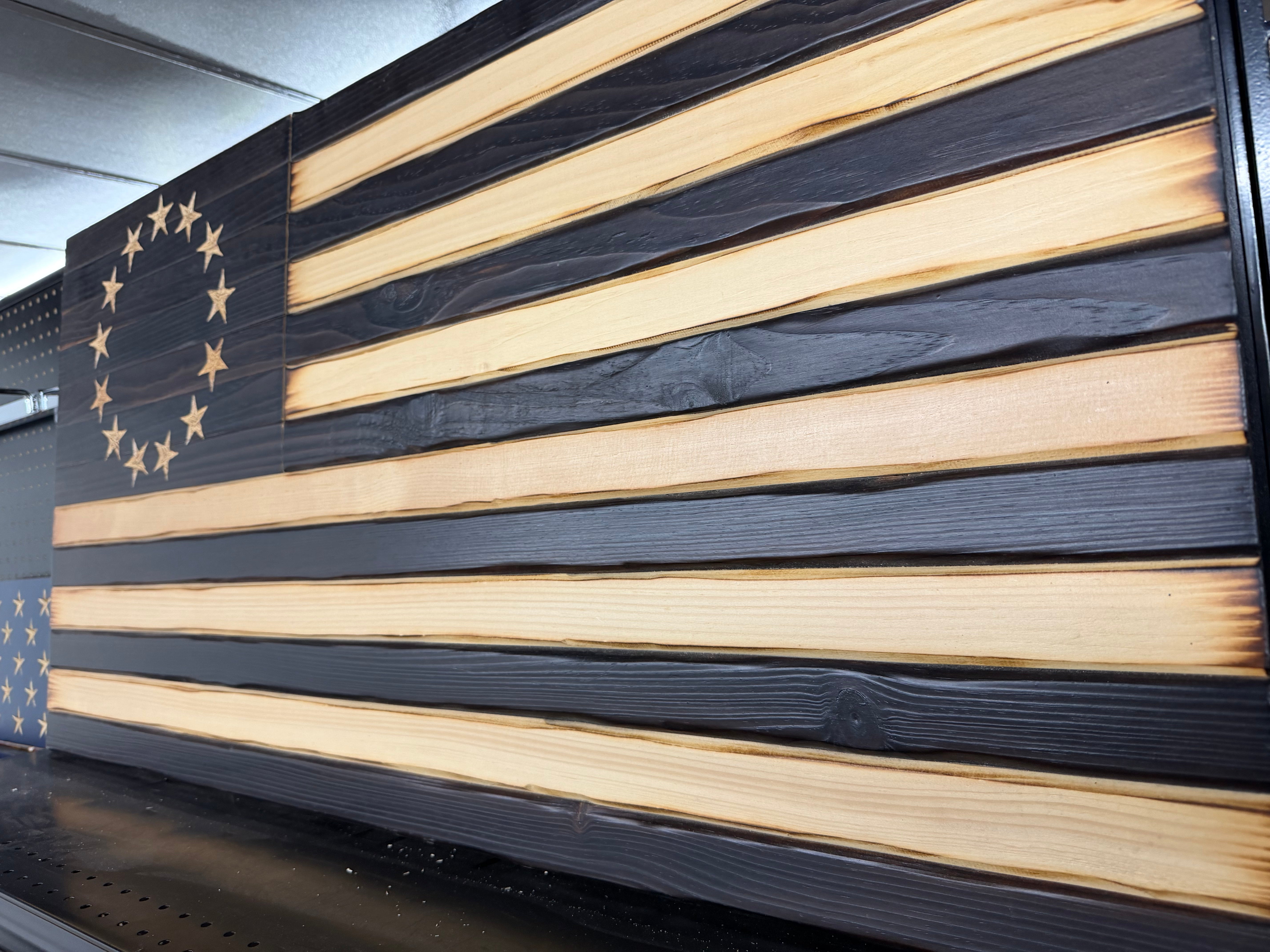 Large 46"x24" Betsy Ross Charred Glory // Imperfections and or Damage See image for details / read description EXPEDITE 892