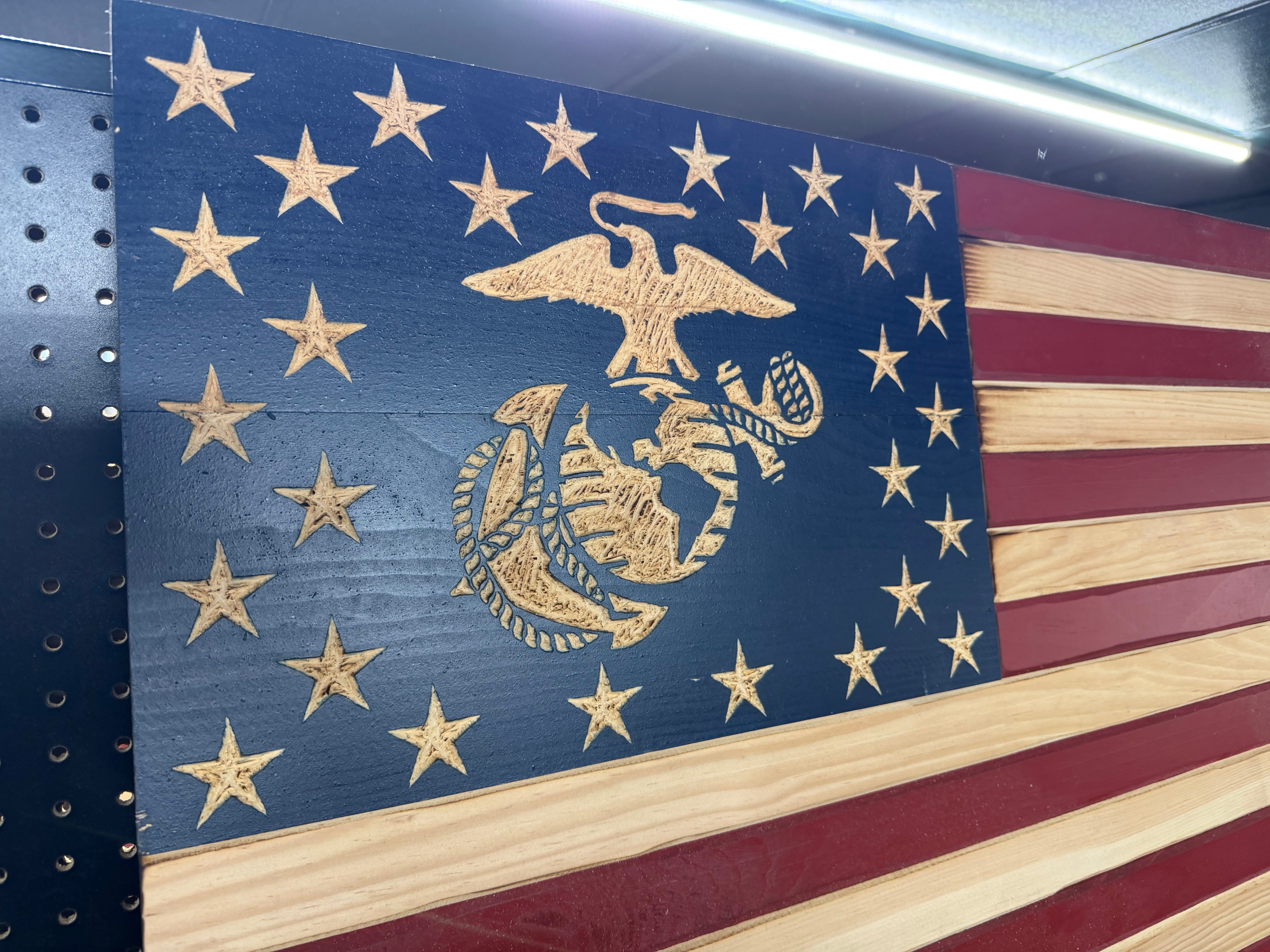Large 46"x24" Marine Old Glory // Imperfections and or Damage See image for details / read description EXPEDITE 724