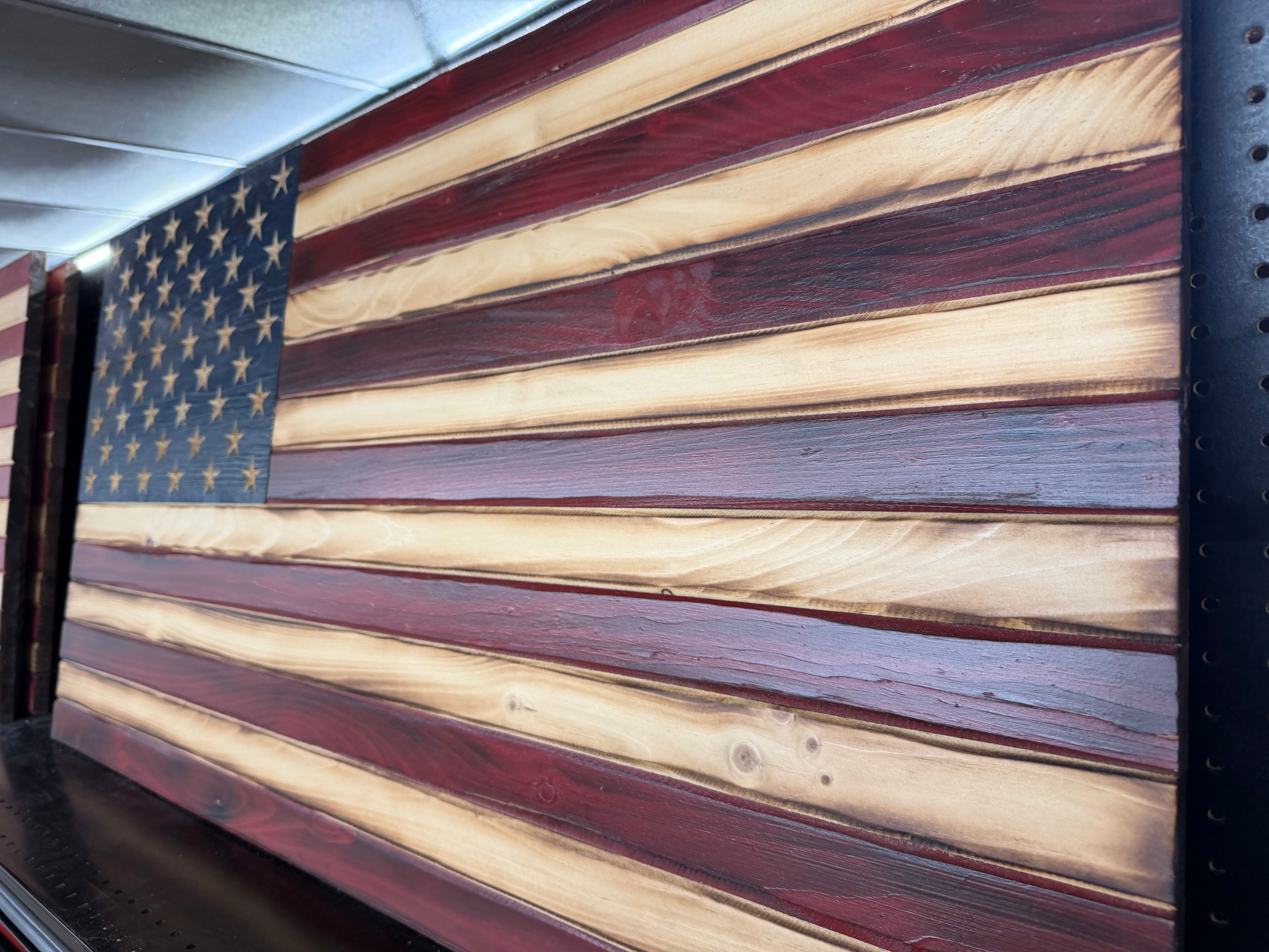 Large 46"x24" Weathered Old Glory // Imperfections and or Damage See image for details / read description EXPEDITE 434
