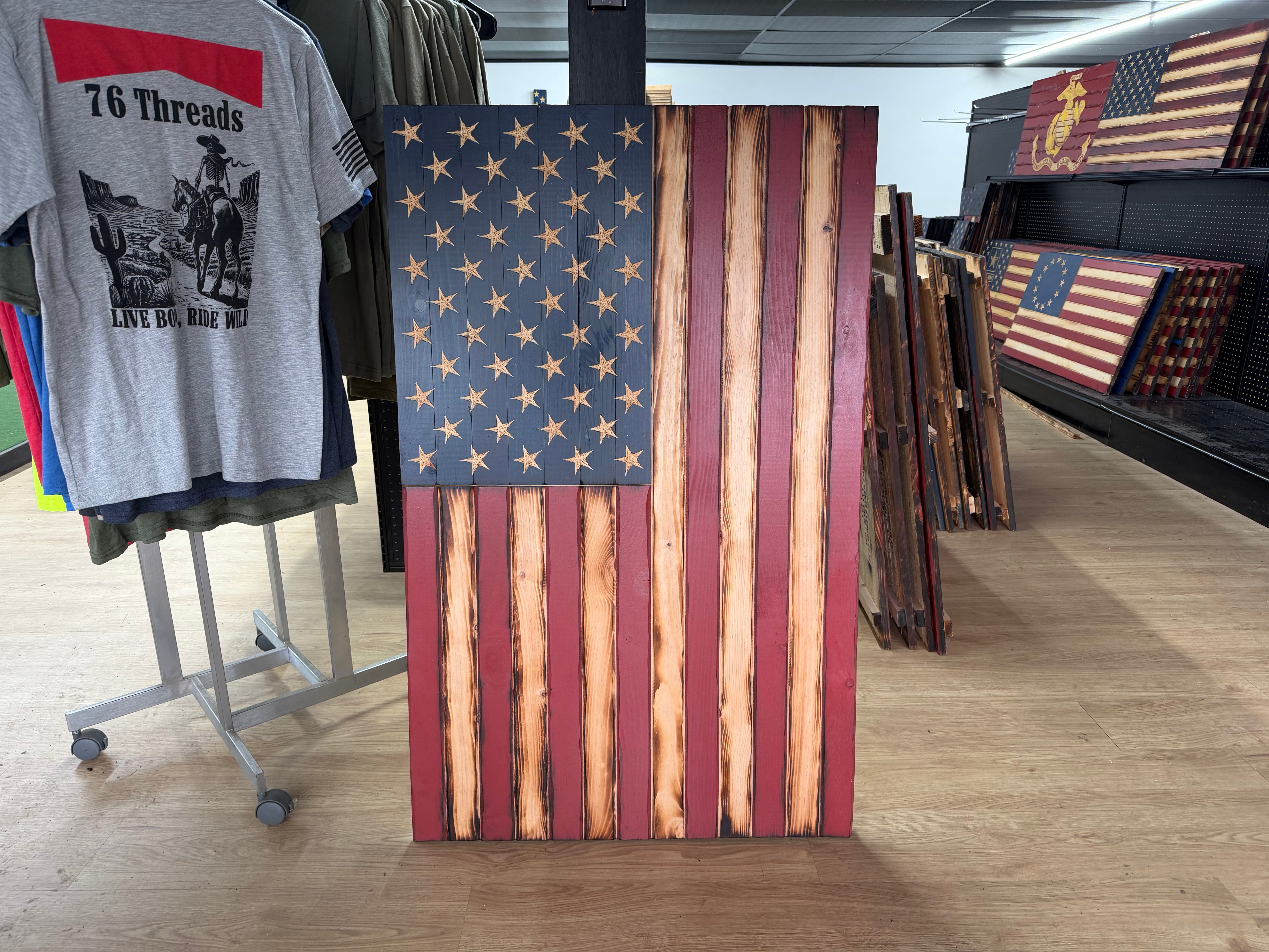 Large 51"x32" Vertical Weathered Old Glory // Imperfections and or Damage See image for details / read description EXPEDITE 245