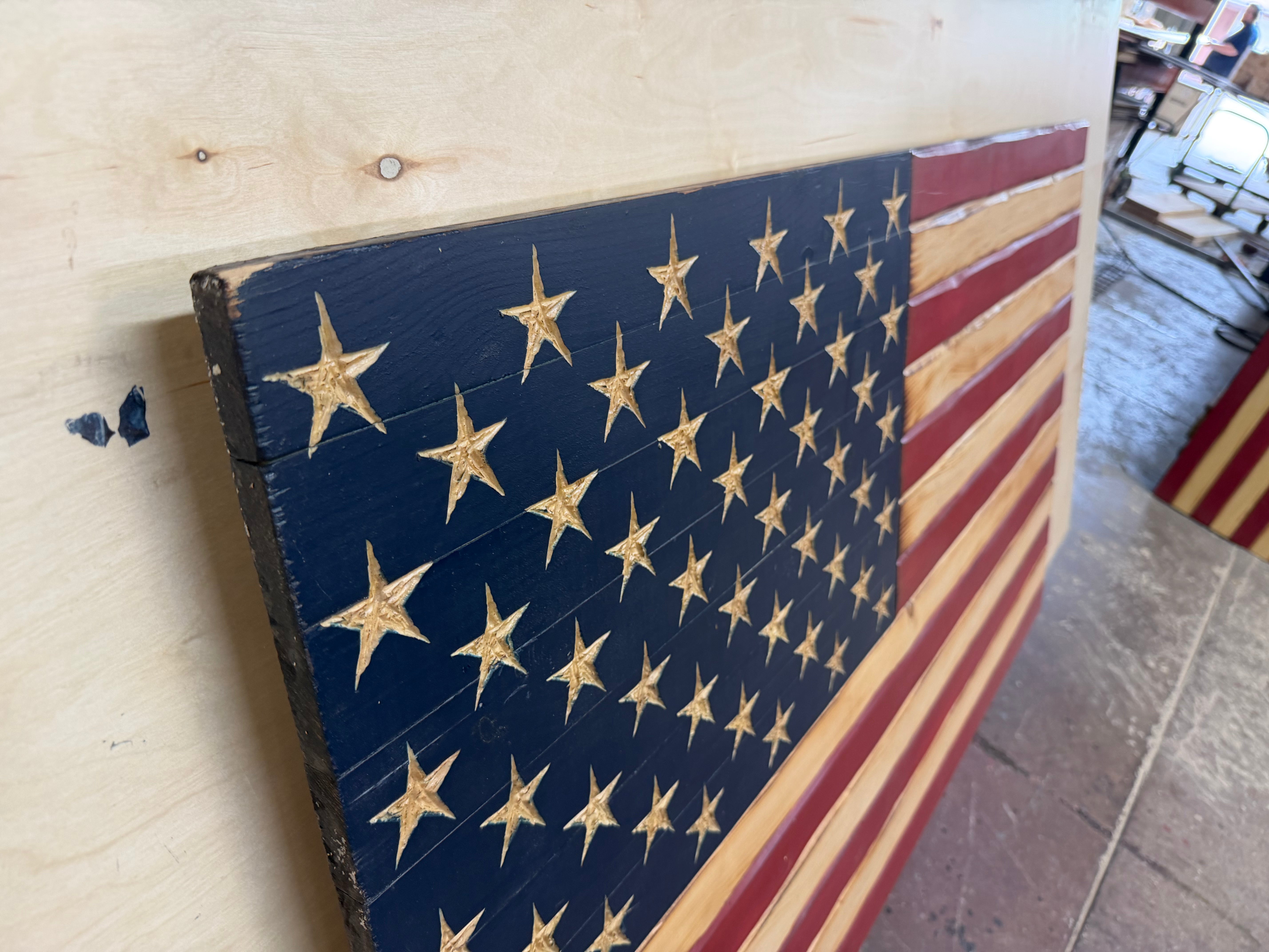 Colossal 55"x32"Old Glory // Imperfections and or Damage See image for details / read description EXPEDITE 363