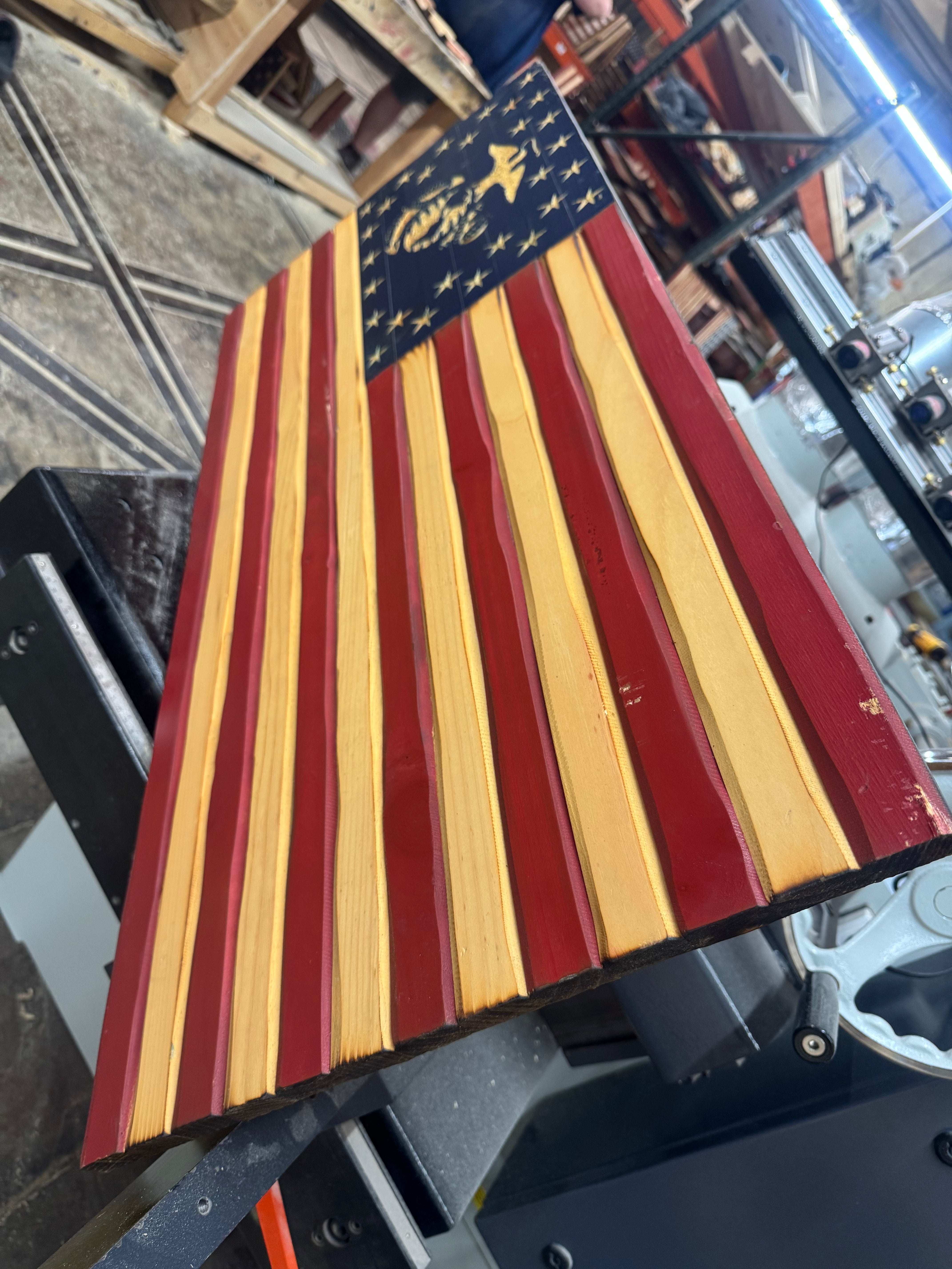 Medium 38x19 Marine Old Glory // Imperfections and or Damage See image for details / read description EXPEDITE 5345