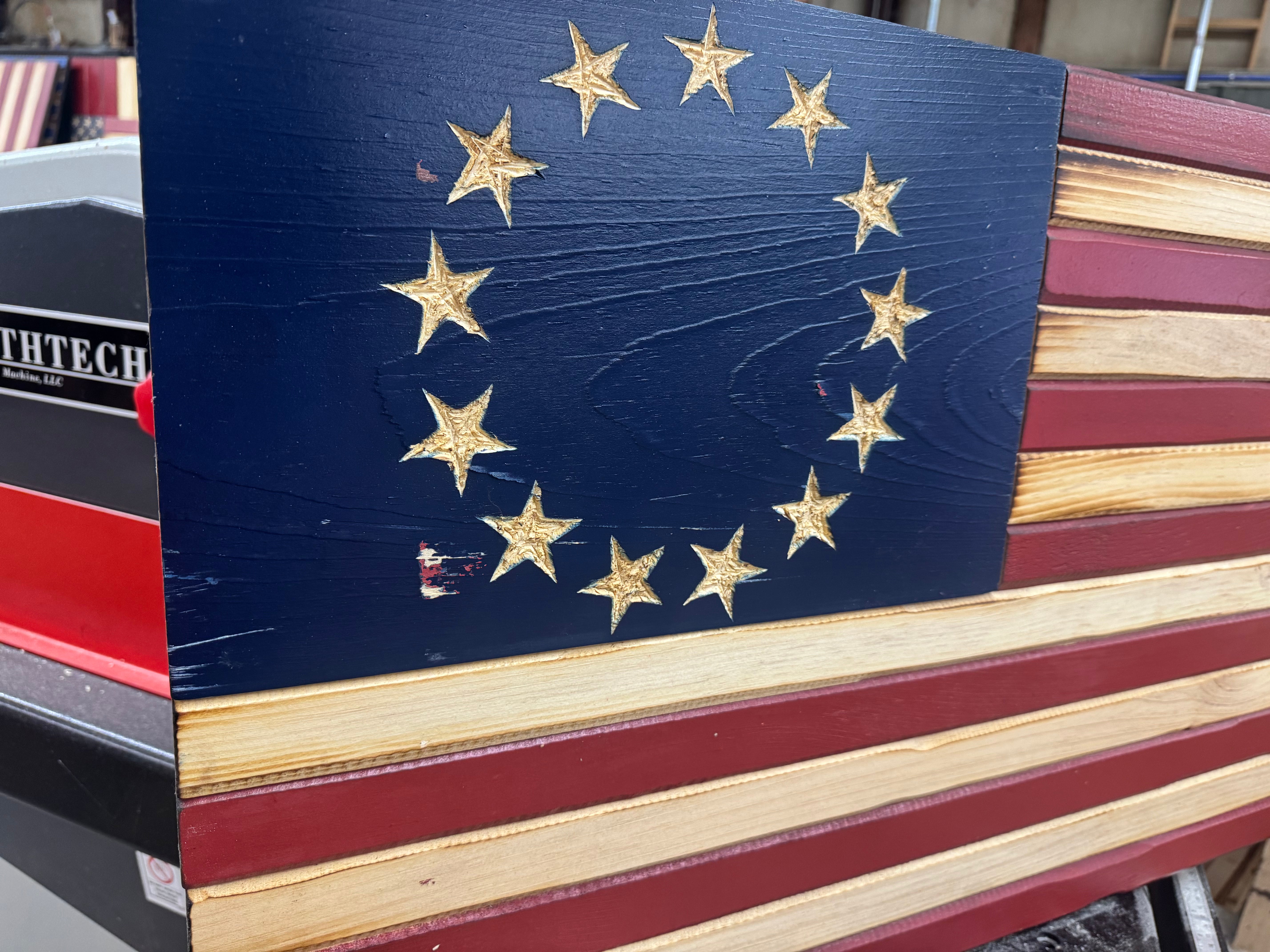 Medium 38x19 Betsy Ross // Imperfections and or Damage See image for details / read description EXPEDITE 54334