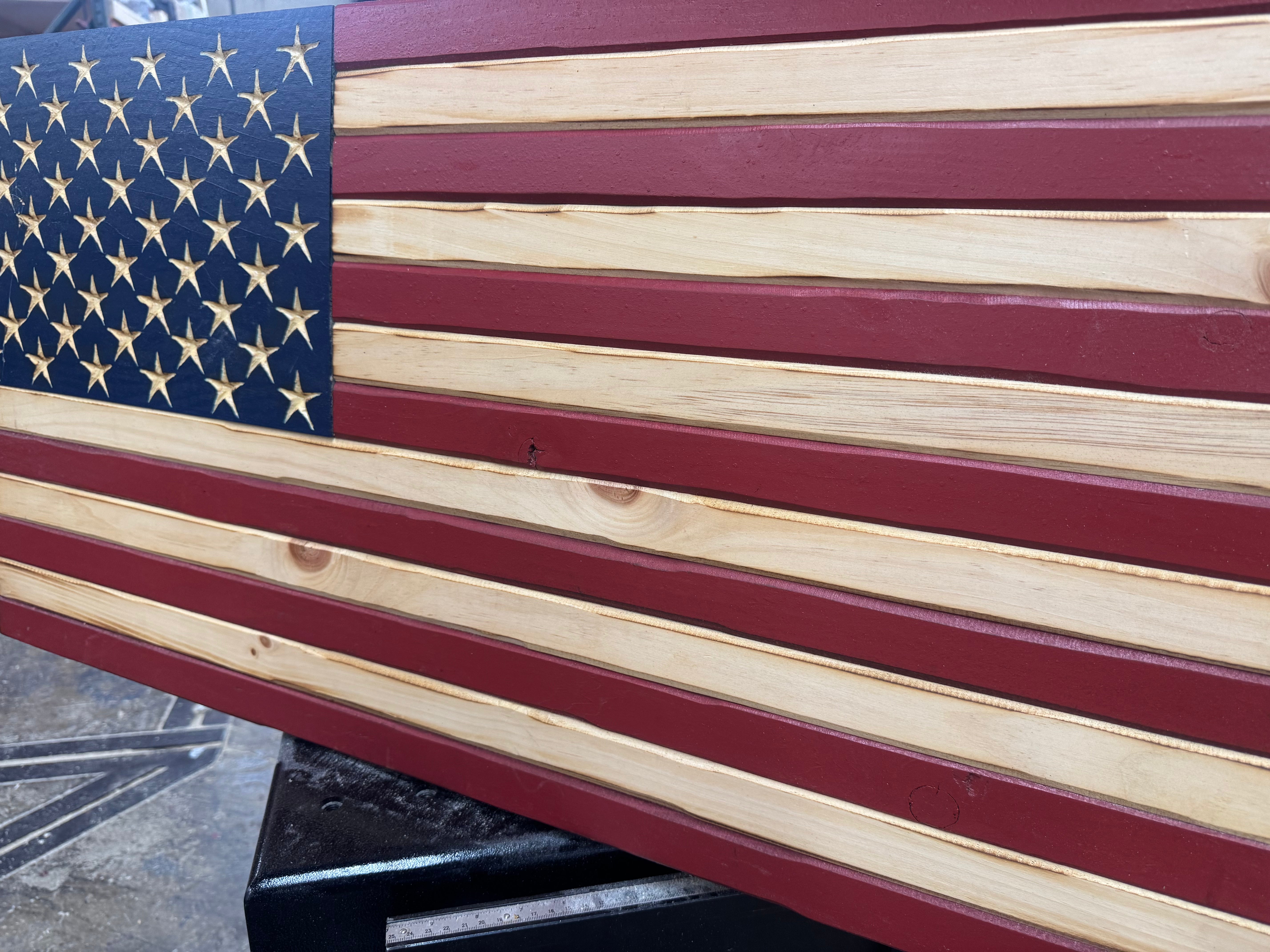 Medium 38x19 Old Glory // Imperfections and or Damage See image for details / read description EXPEDITE 7788