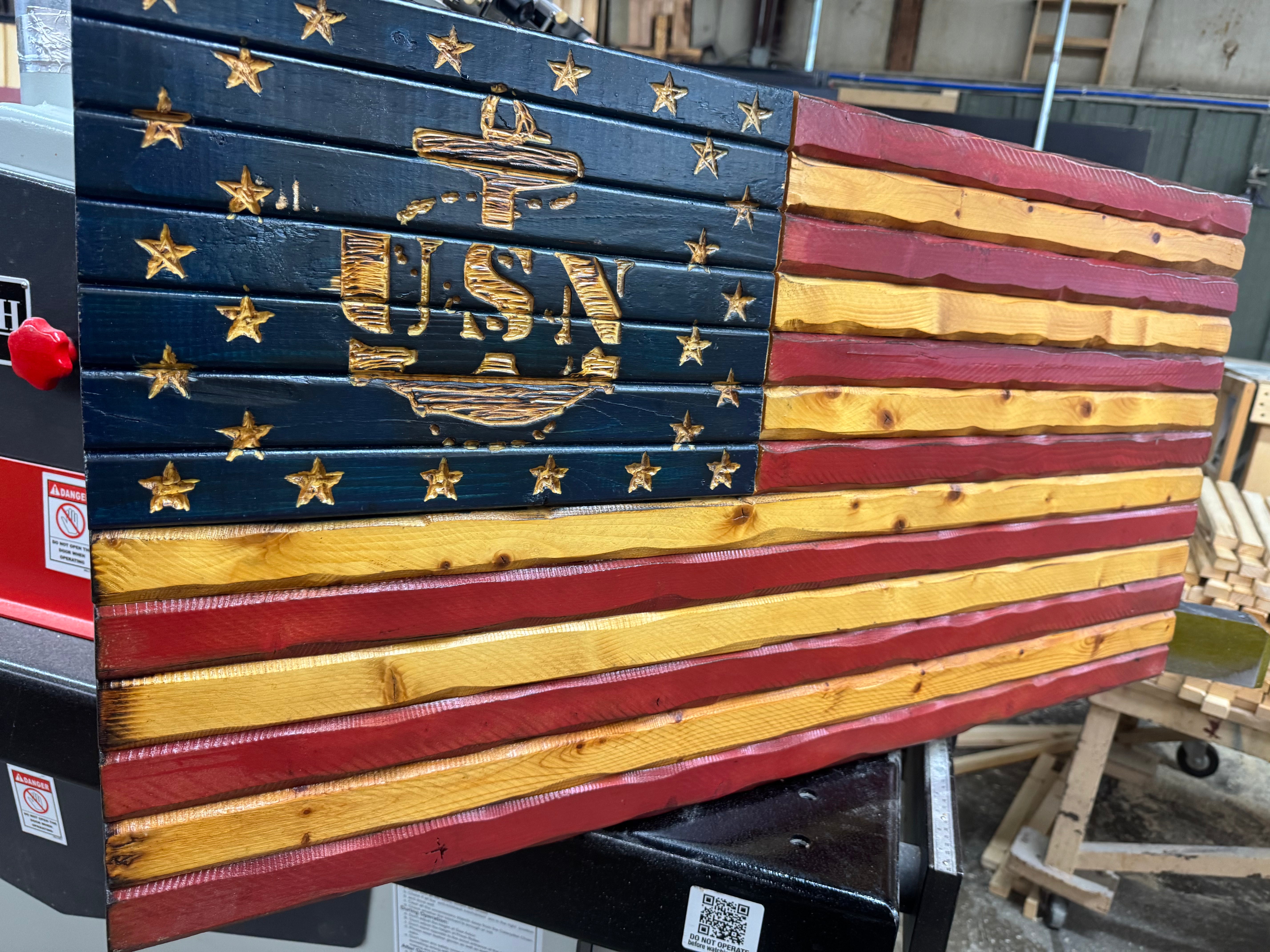 Medium 38x19 Old Glory Navy // Imperfections and or Damage See image for details / read description EXPEDITE 7798