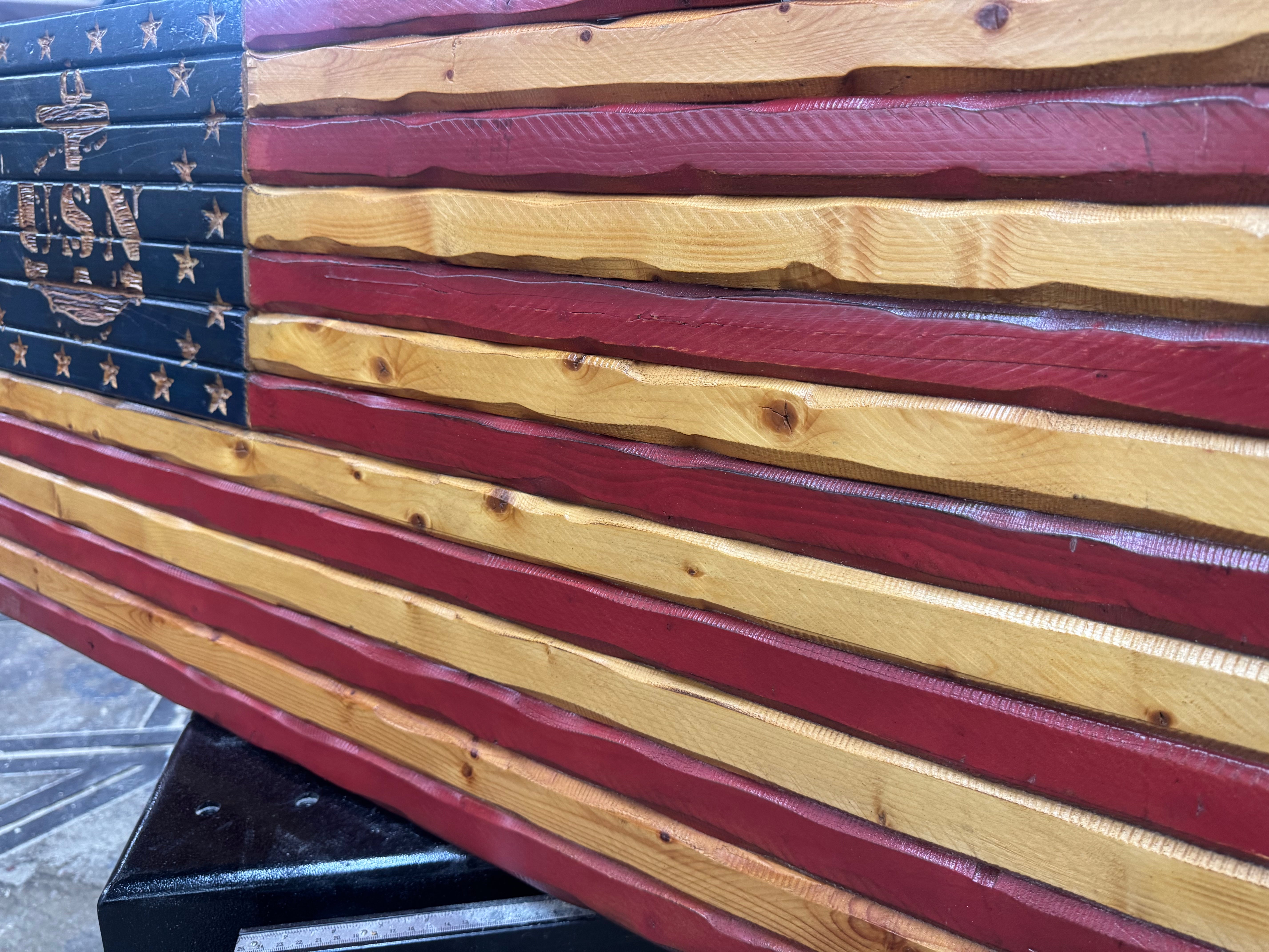 Medium 38x19 Old Glory Navy // Imperfections and or Damage See image for details / read description EXPEDITE 7798