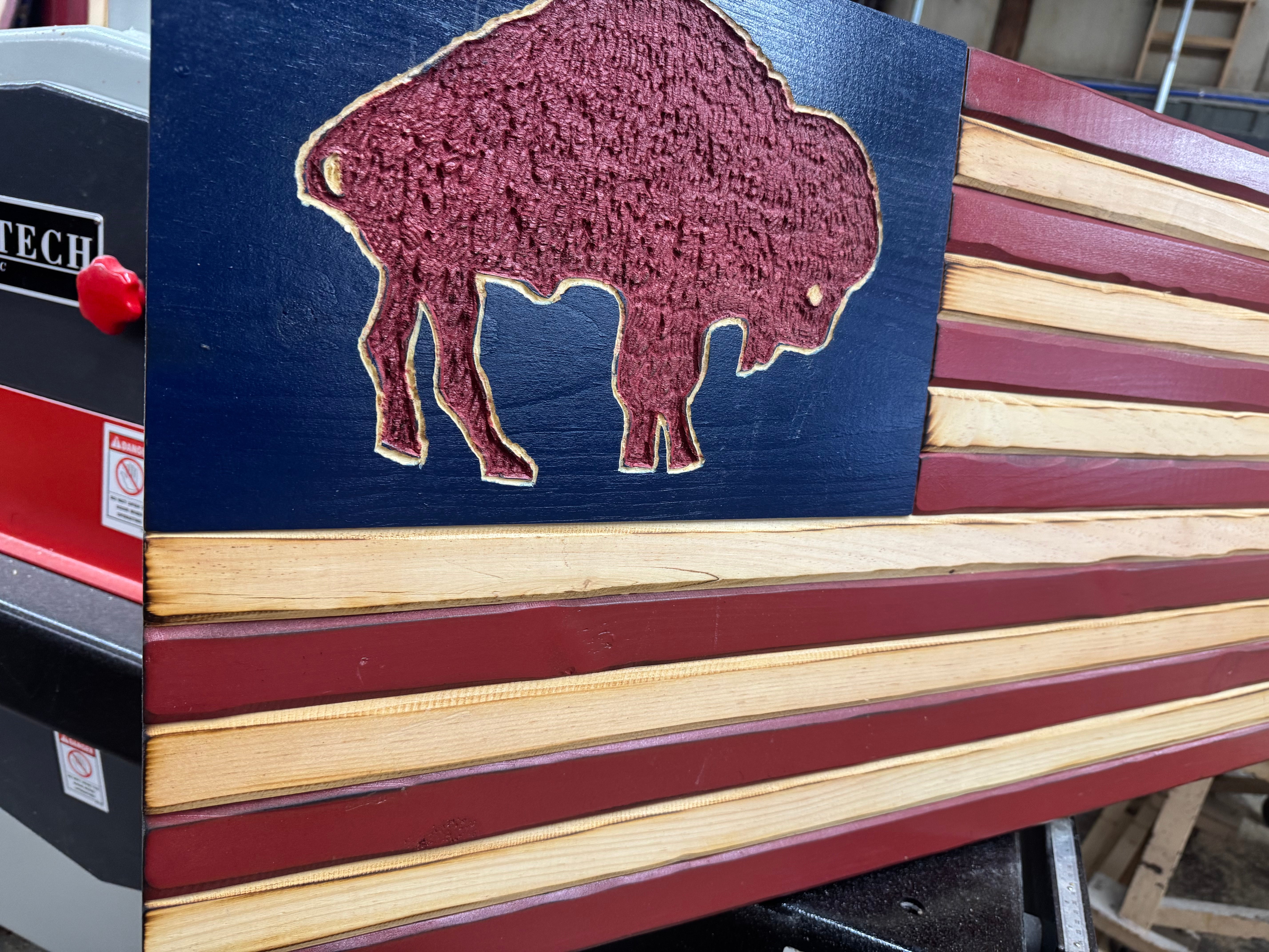 Medium 38x19 Standing Buffalo // Imperfections and or Damage See image for details / read description EXPEDITE 7800