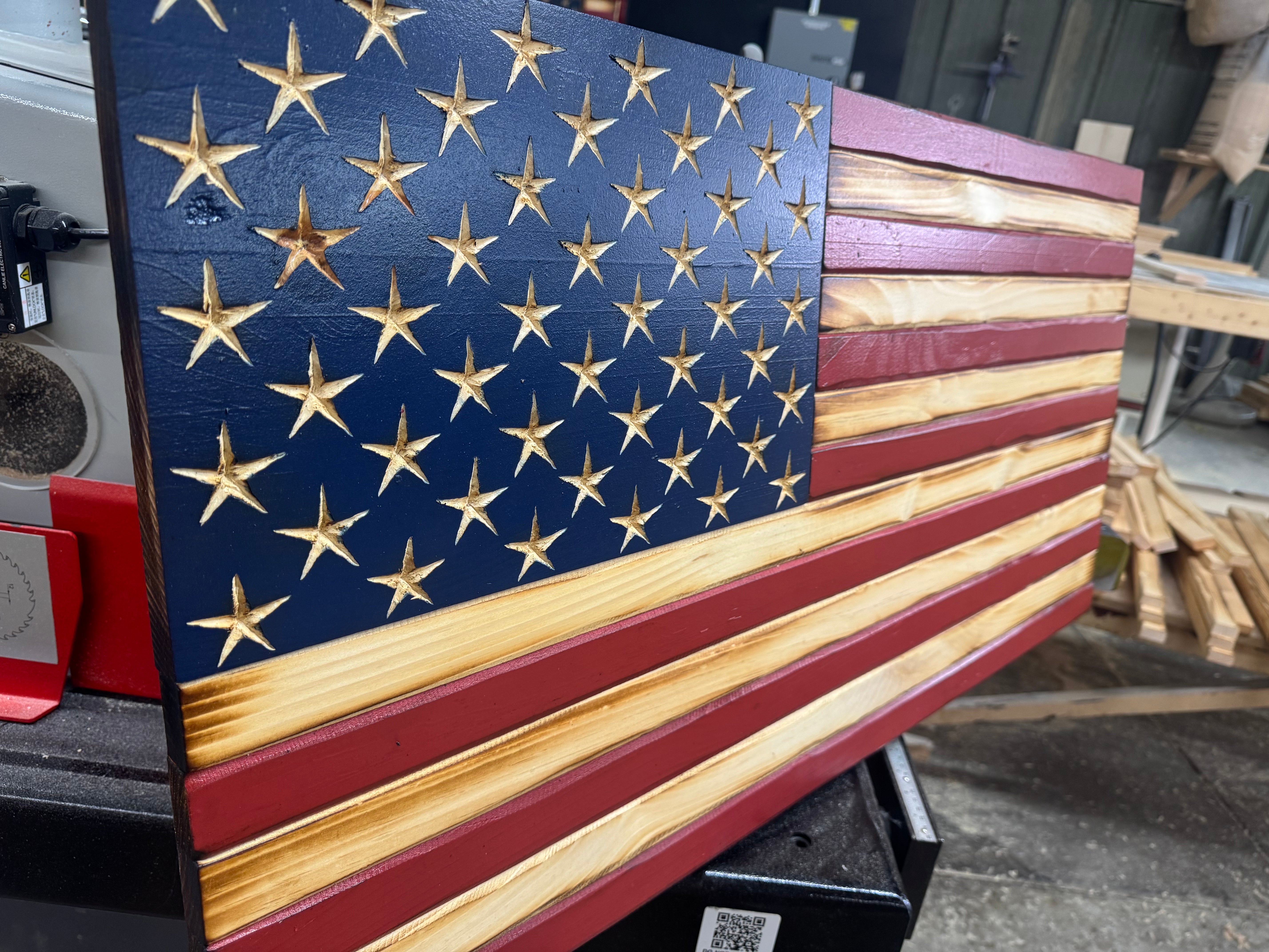 Medium 38x19 Old Glory // Imperfections and or Damage See image for details / read description EXPEDITE 7830