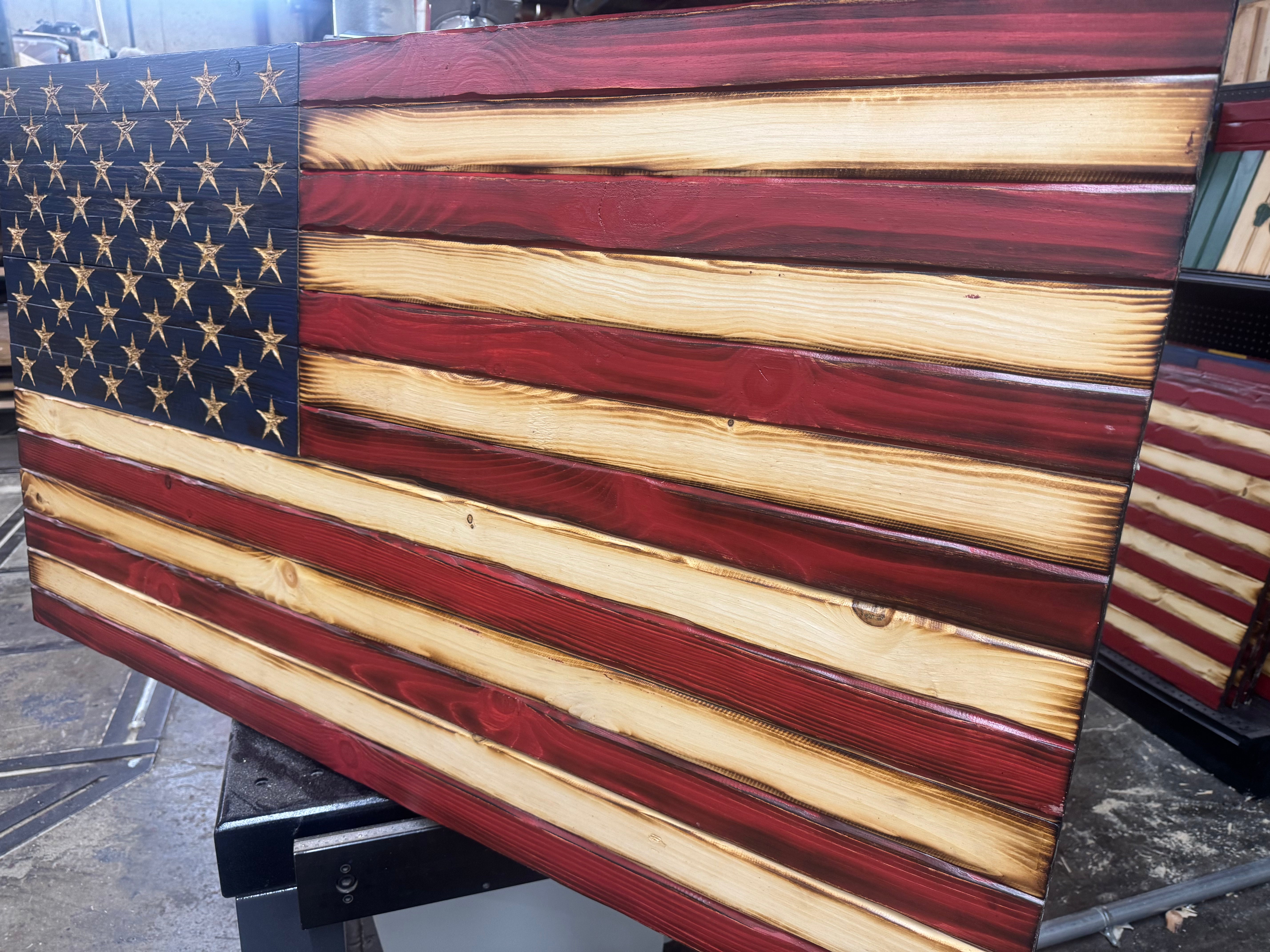 Colossal 56x32 Weathered Old Glory // Read description EXPEDITE 7840