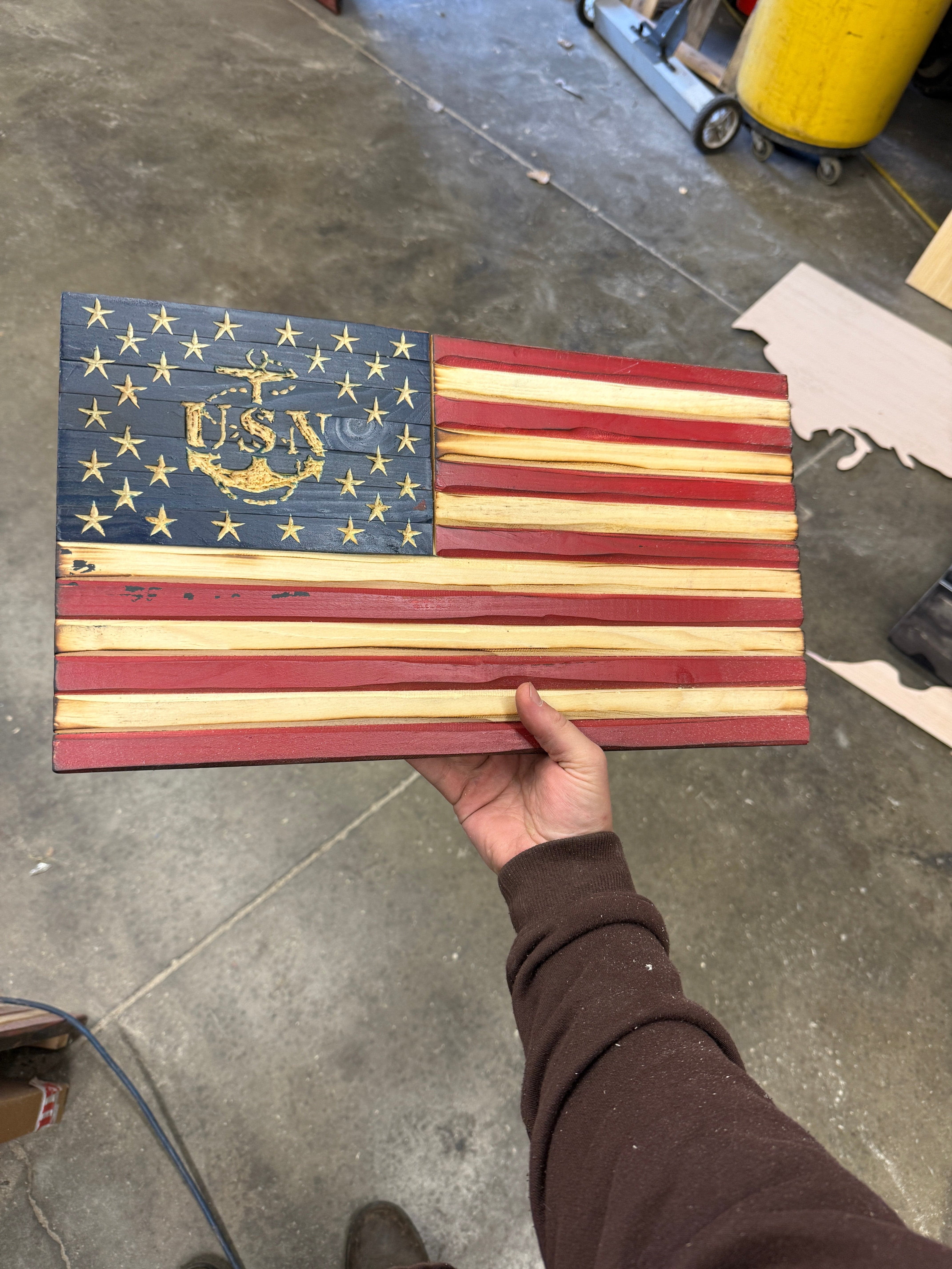 18"x10" Overspray Navy Old Glory