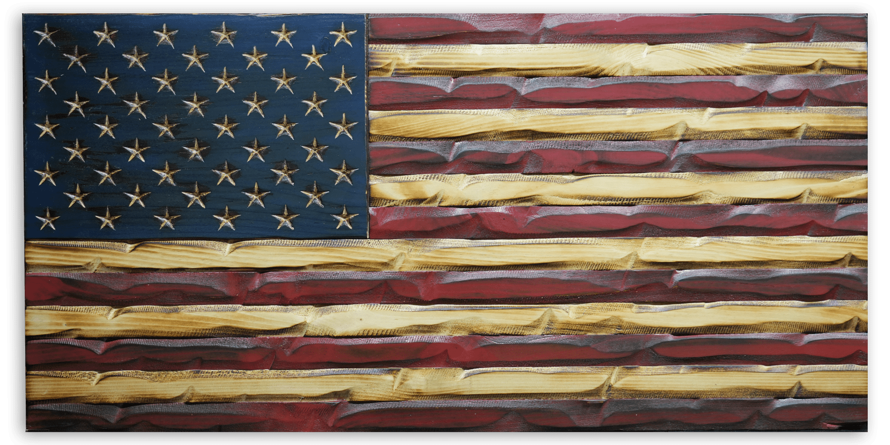 Weathered Rustic Glory Handmade Wooden American Flag