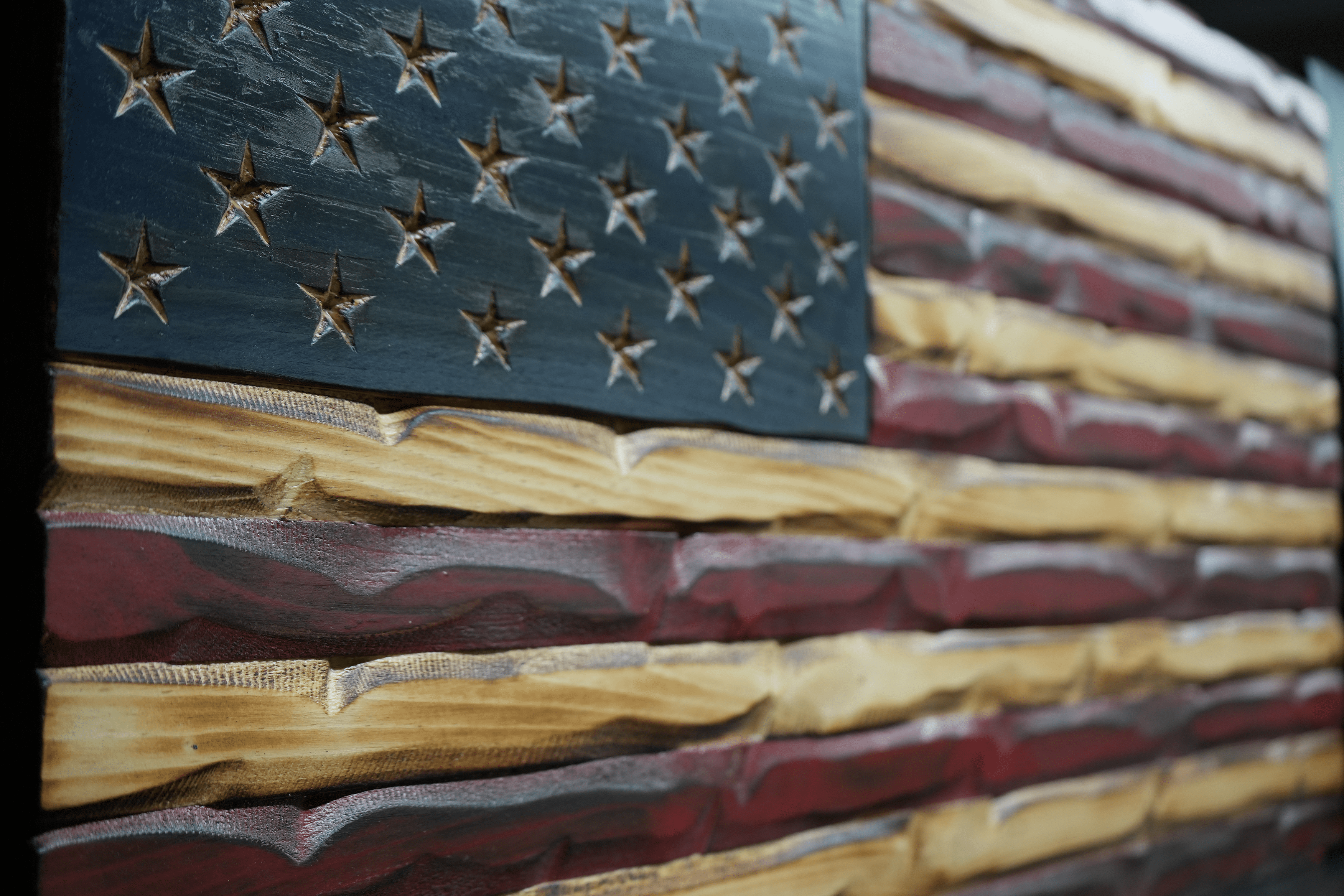 Weathered Rustic Glory Handmade Wooden American Flag