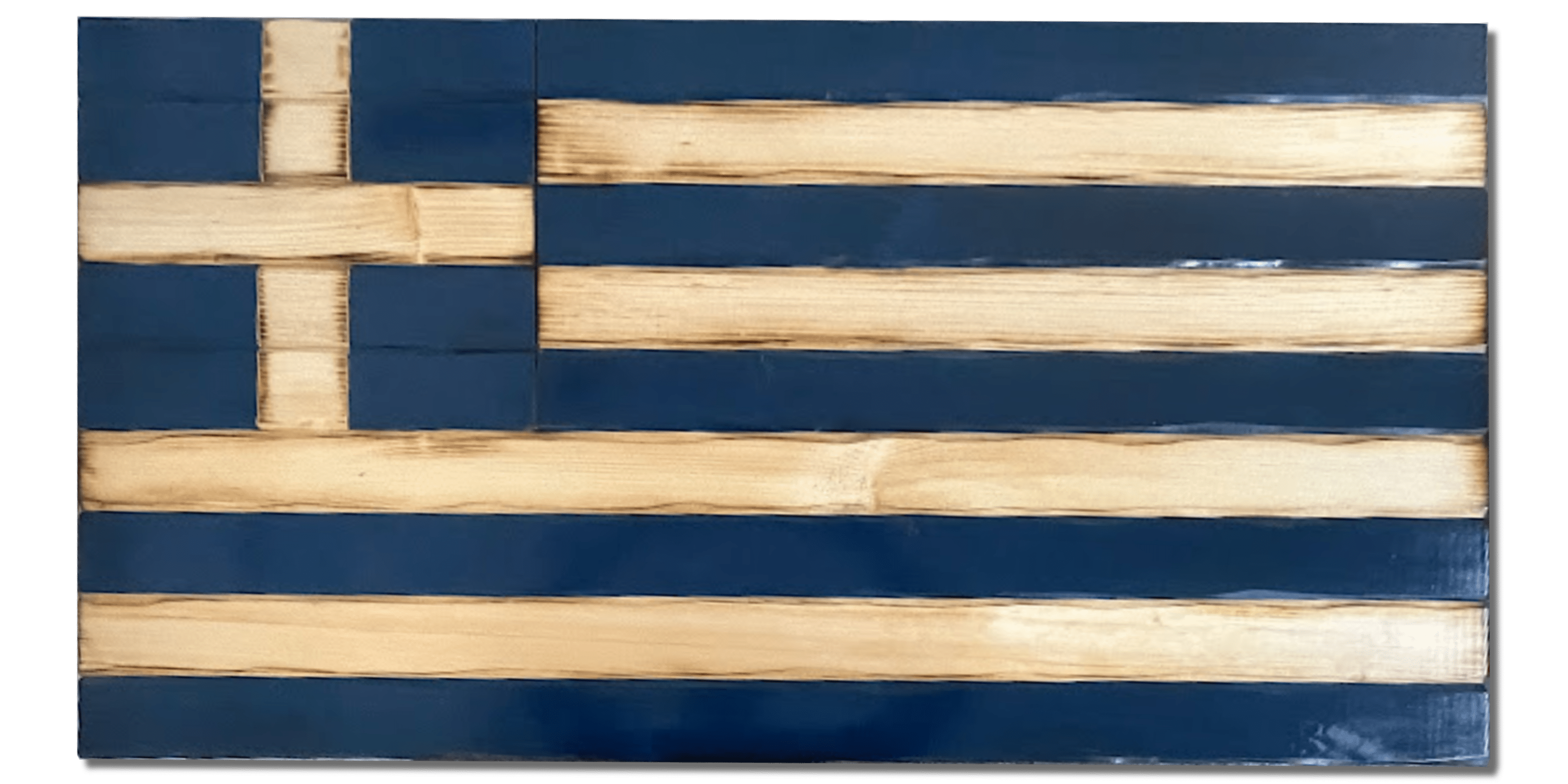 Greek Handcrafted Wooden Flag