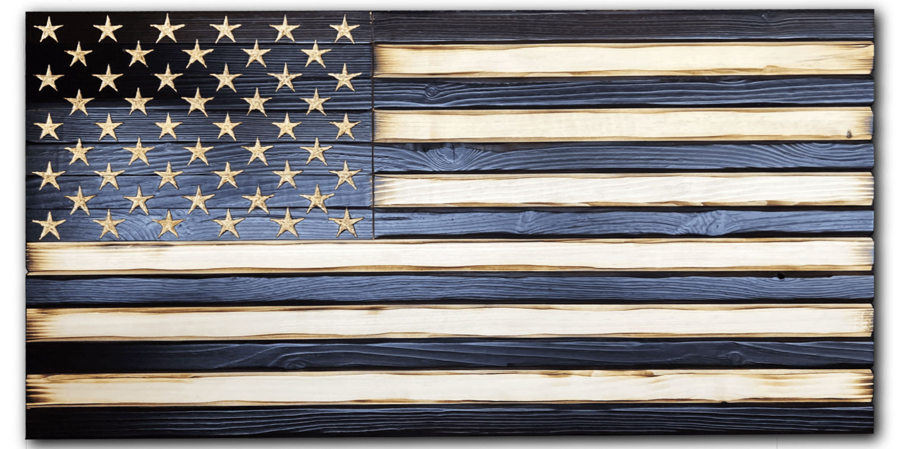 Charred Glory Handmade American Wooden Flag