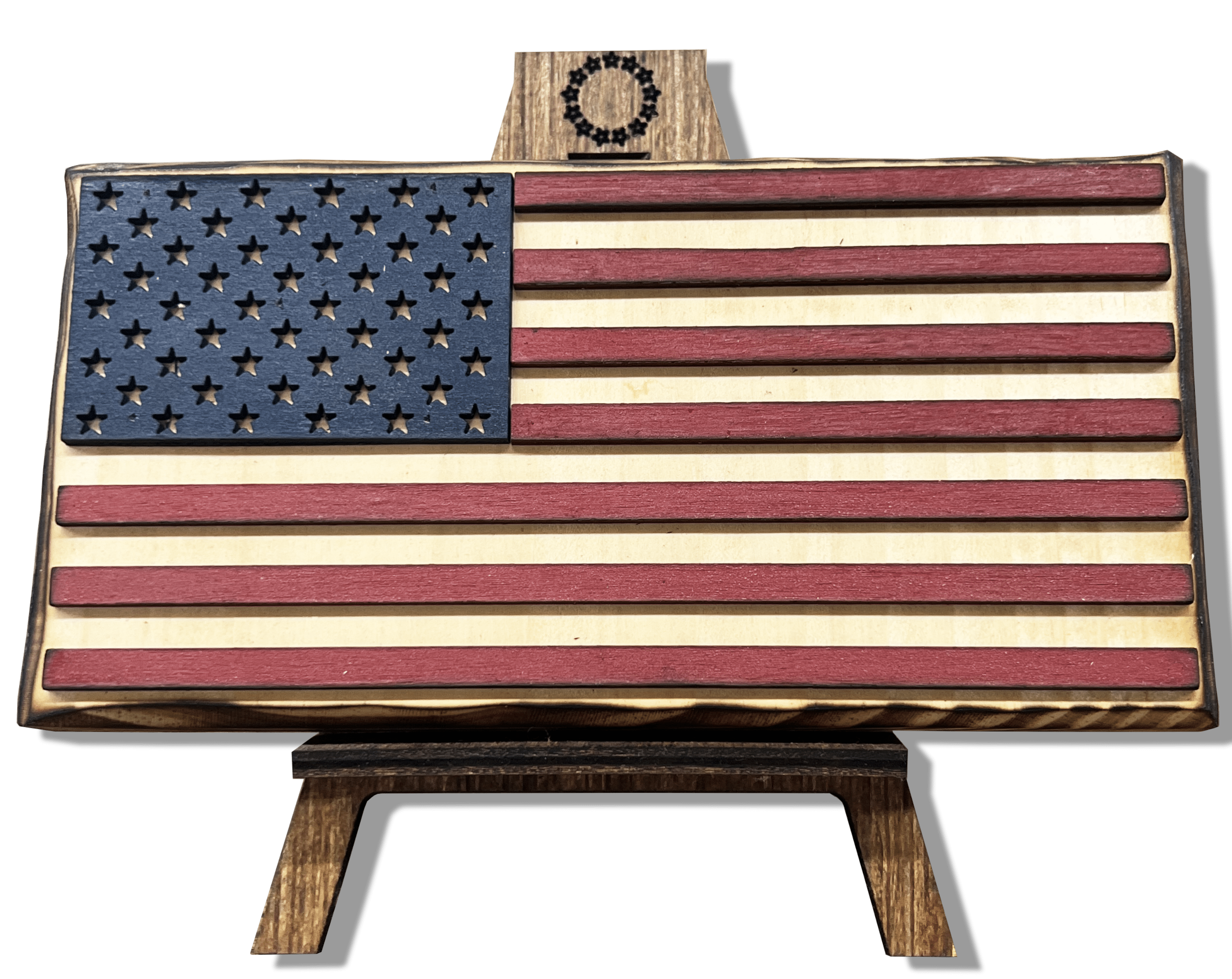 Old Glory Color Handmade Desktop Flag + Easel