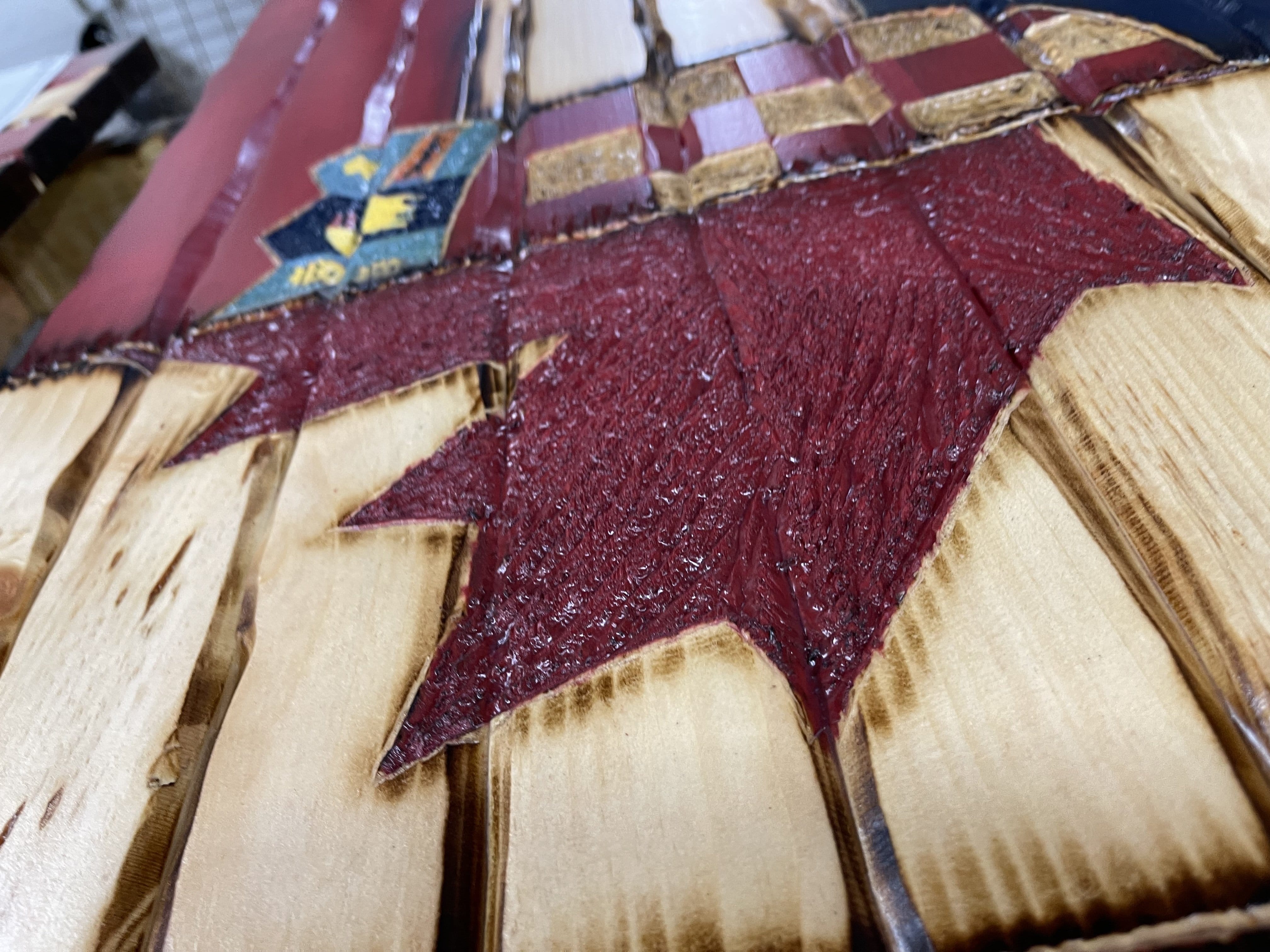 Canada/Croatia Handcarved Wooden Flag