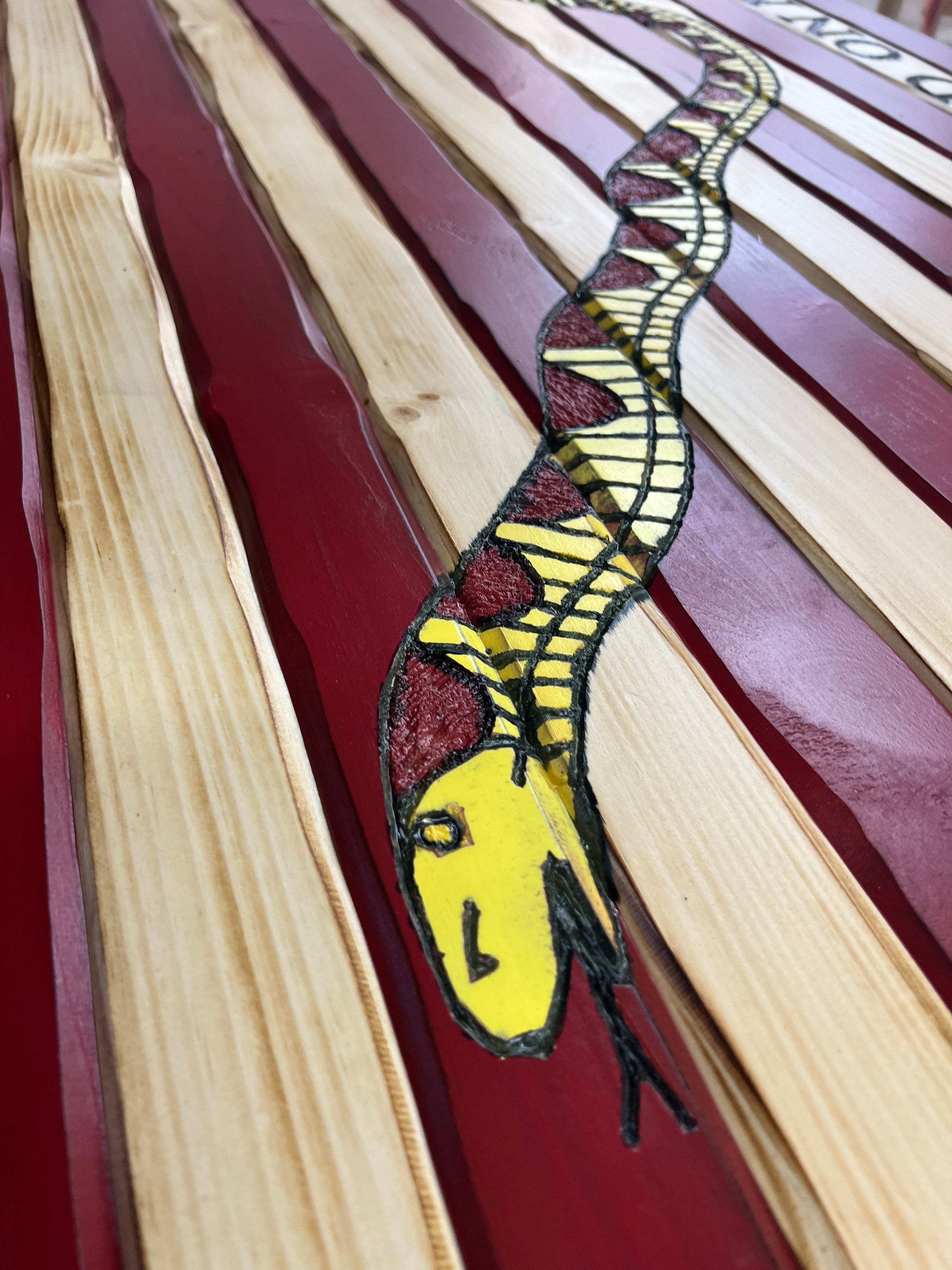 Navy Jack Handcarved Wooden Flag