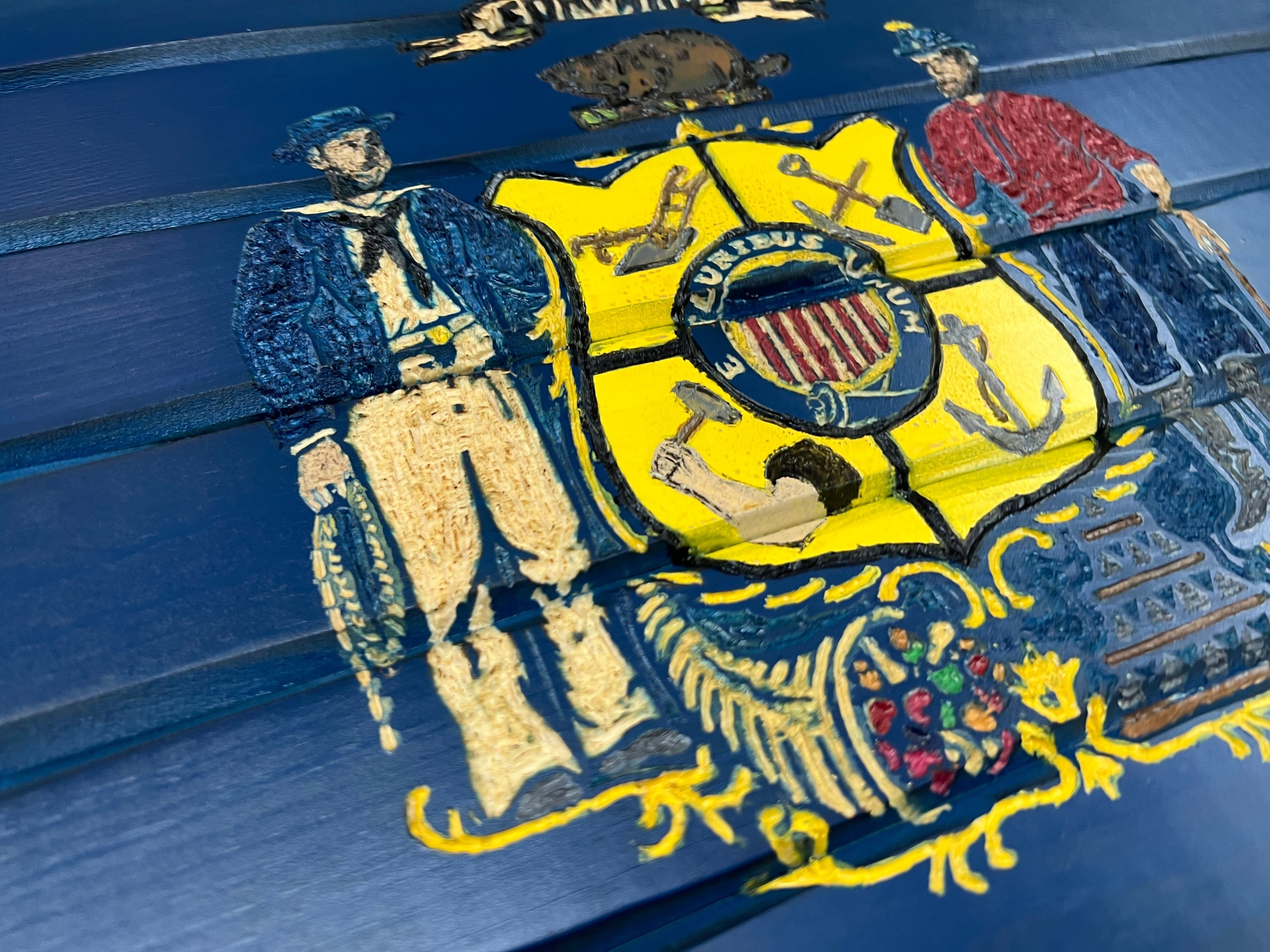 Wisconsin Wooden Flag