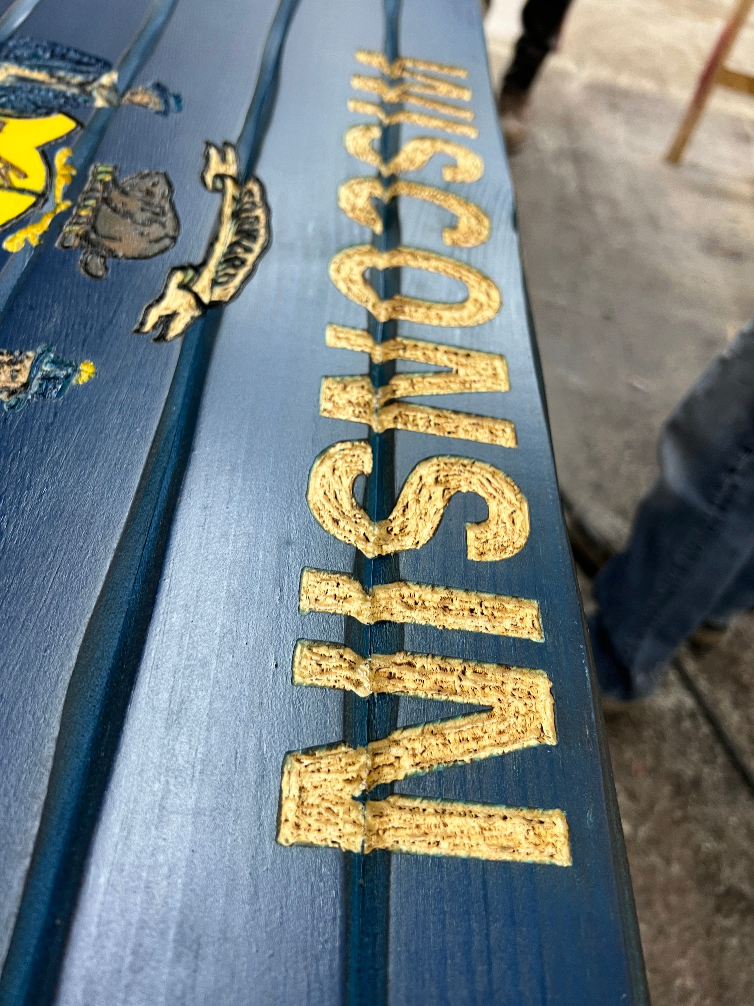 Wisconsin Wooden Flag