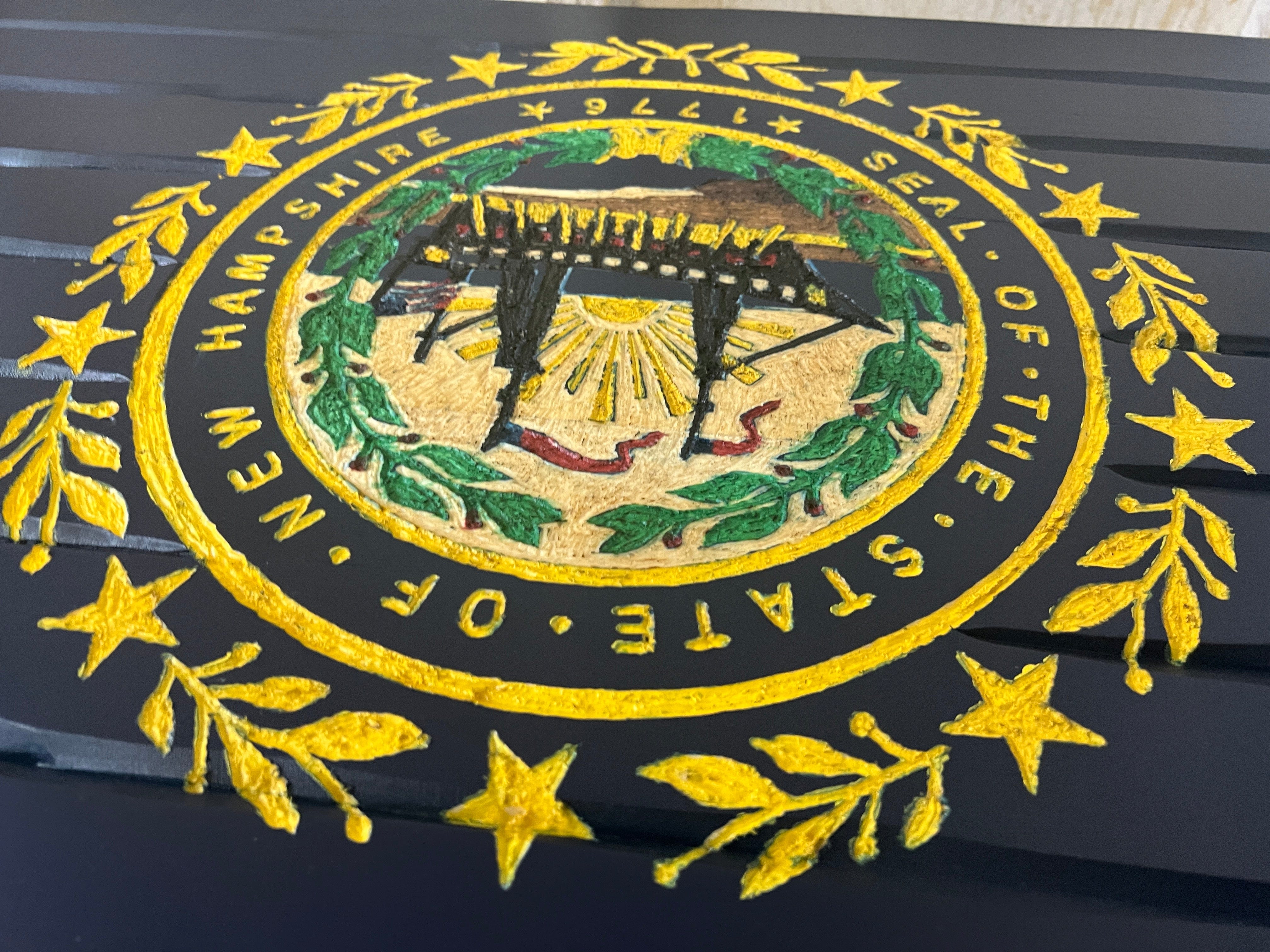 NEW HAMPSHIRE WOODEN FLAG