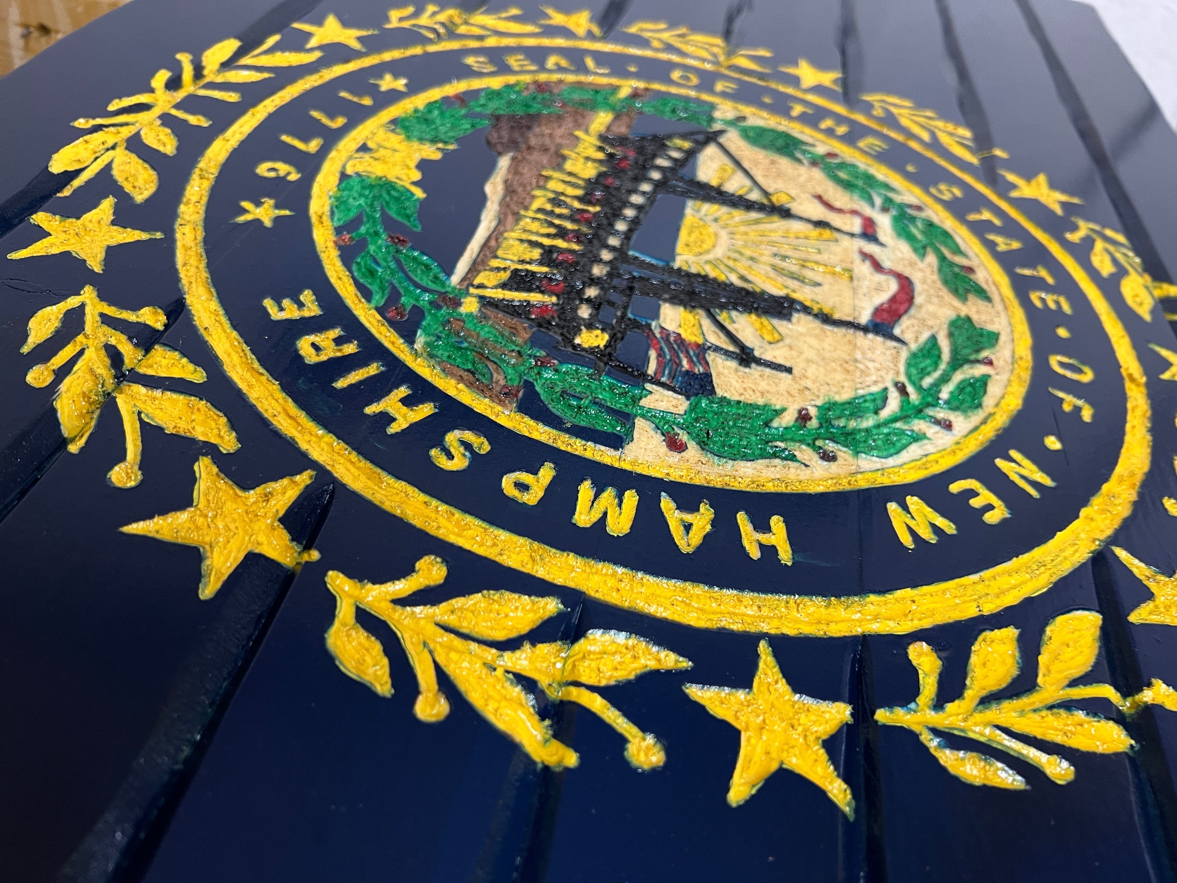 NEW HAMPSHIRE WOODEN FLAG