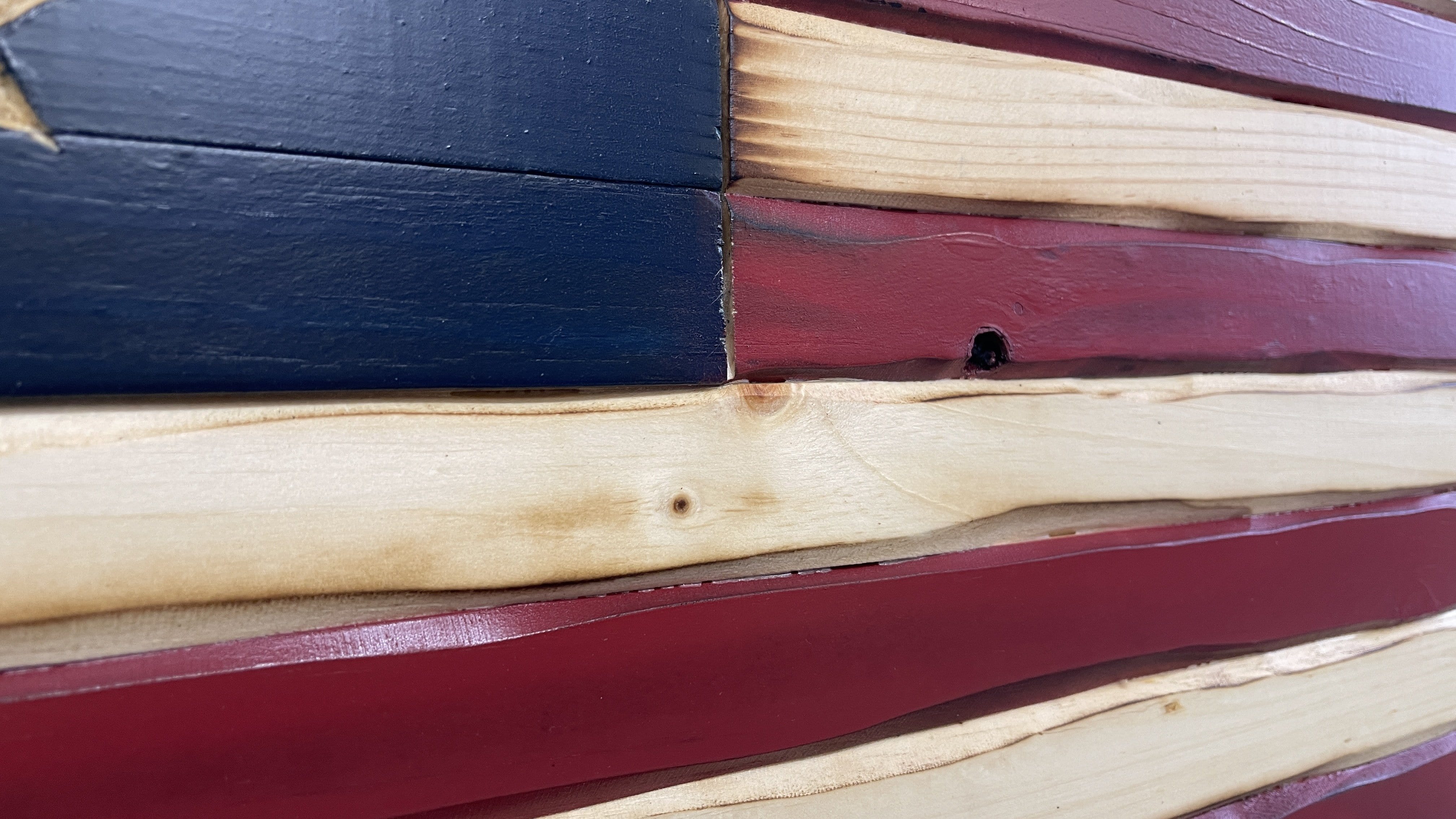 1776 Betsy Ross Handcarved Wooden American Flag