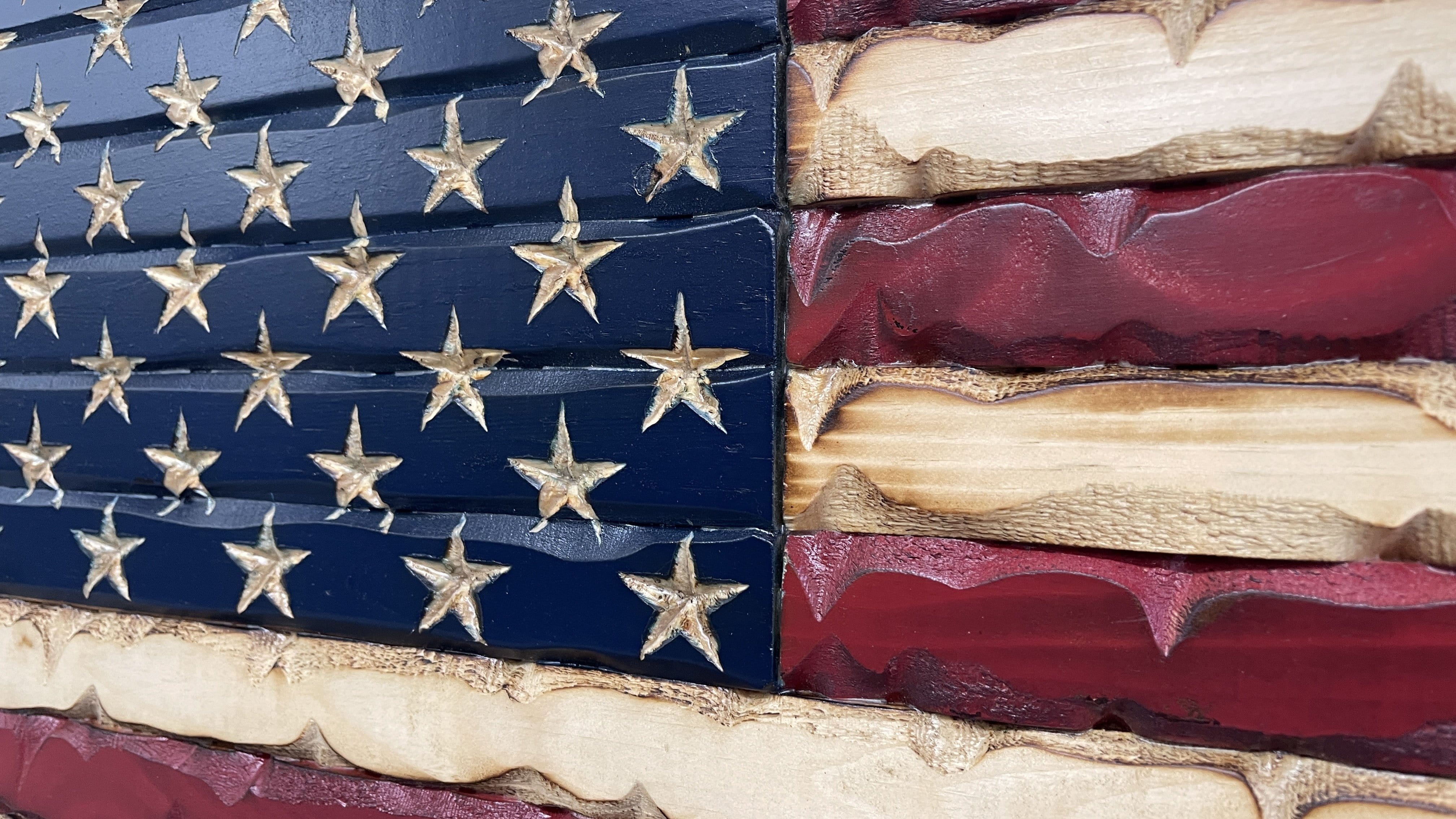 Rustic Glory Handmade Wooden American Flag