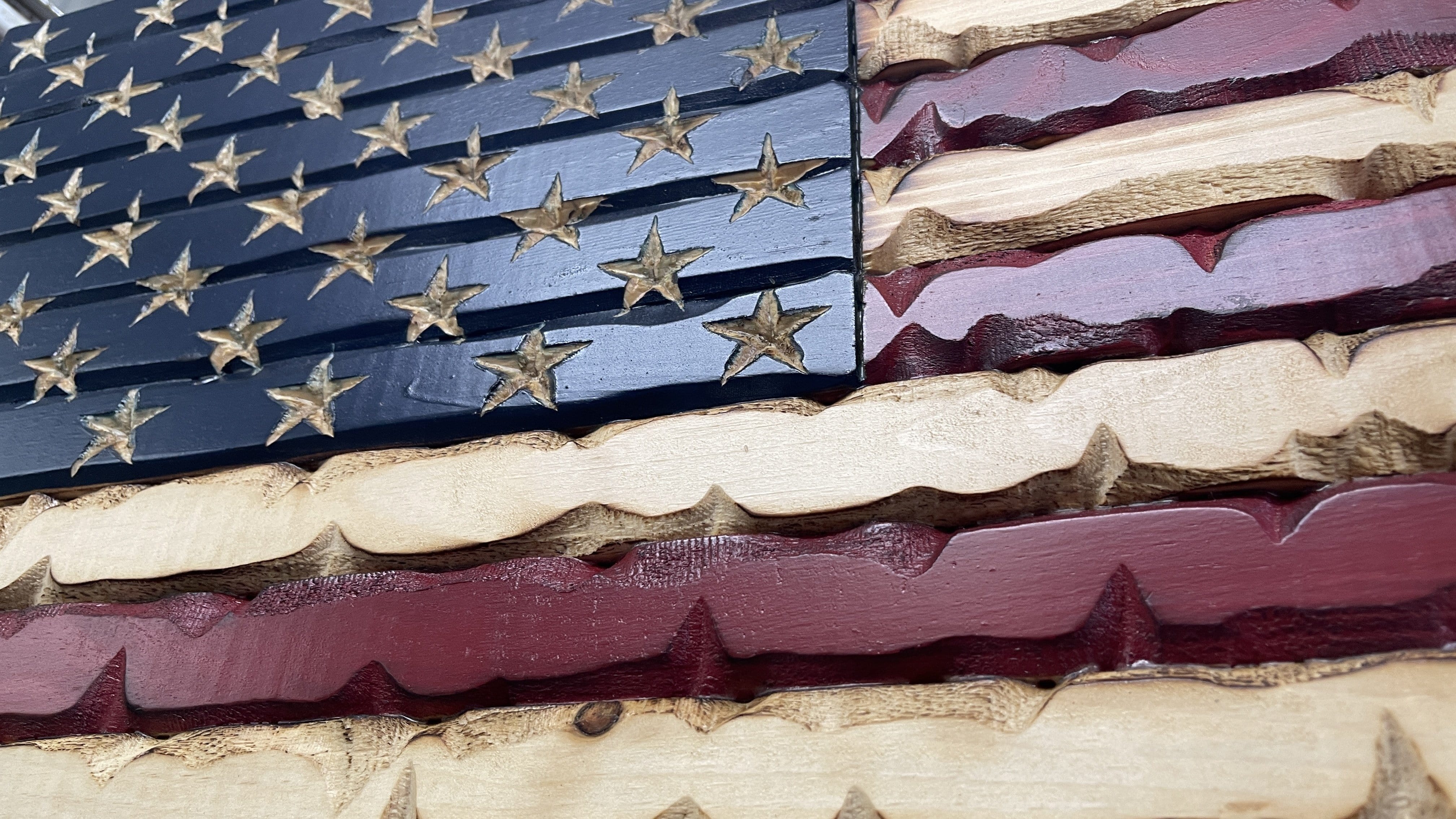 Rustic Glory Handmade Wooden American Flag