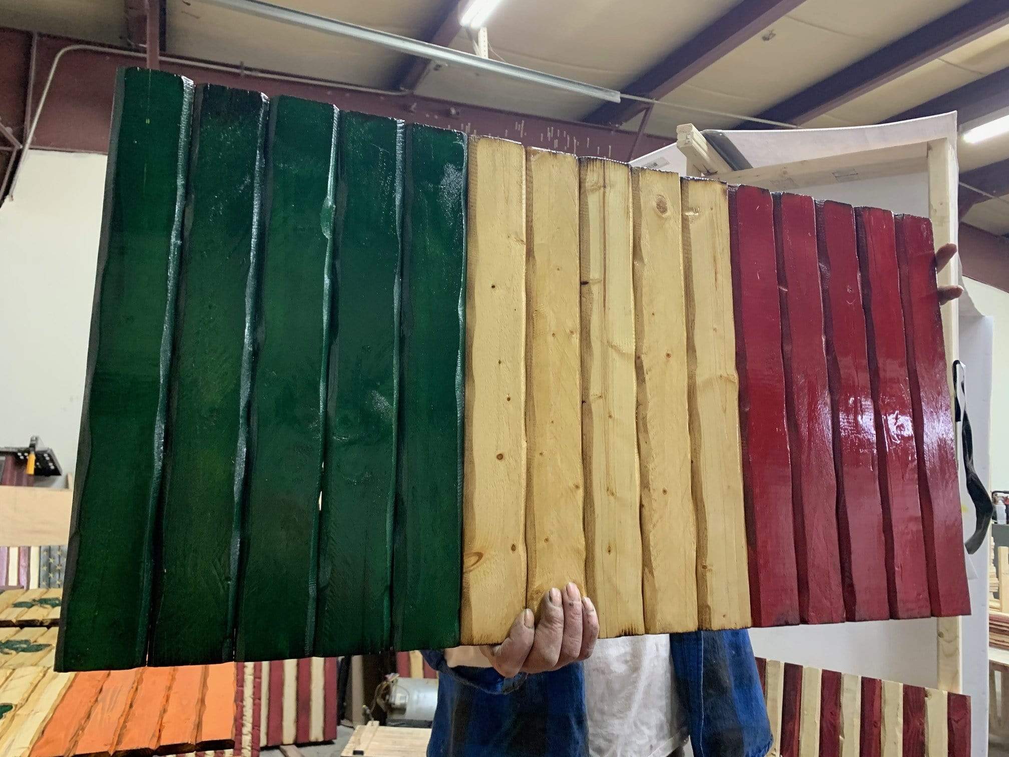 Italian Handmade Wooden Flag