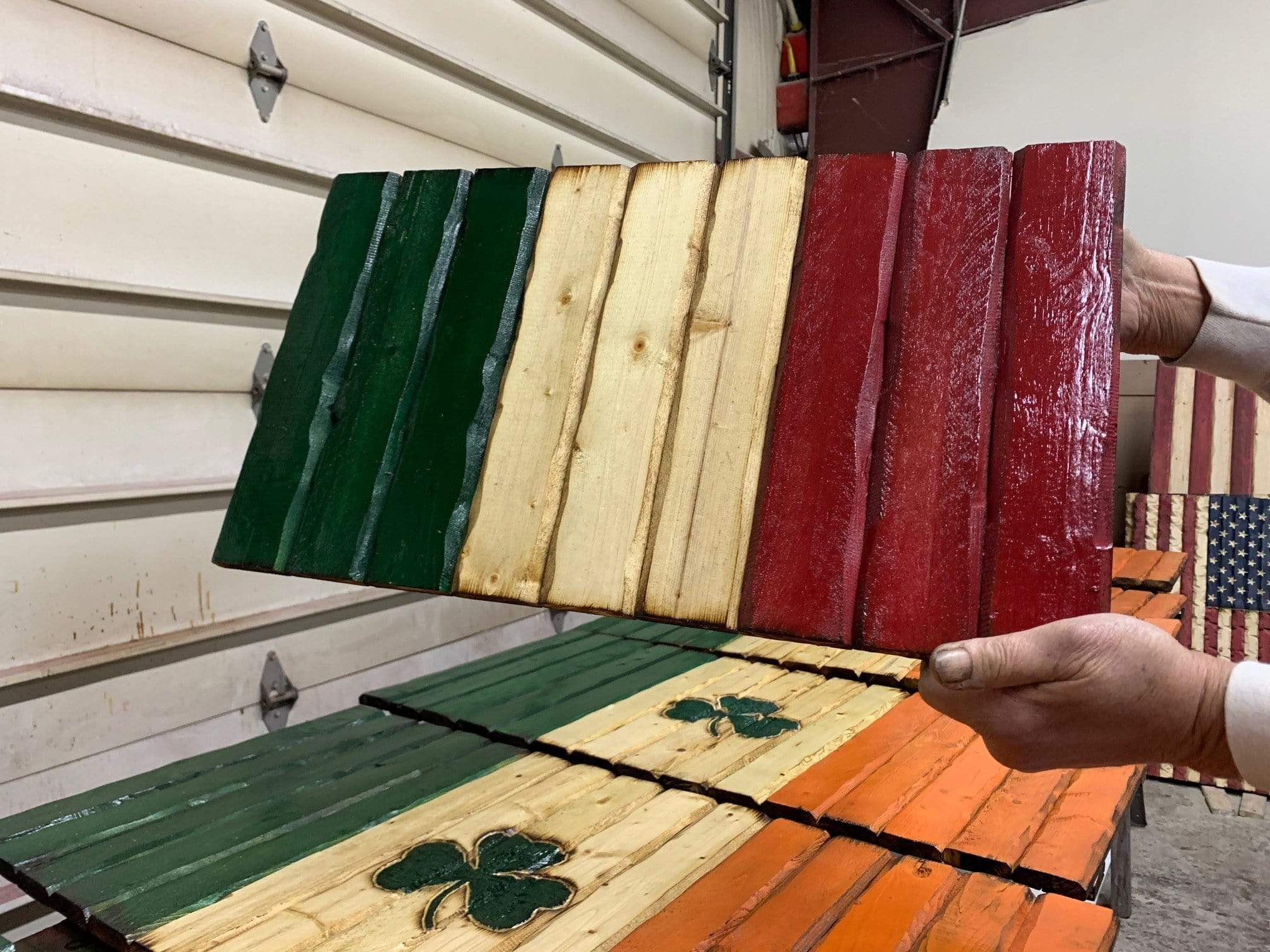 Italian Handmade Wooden Flag