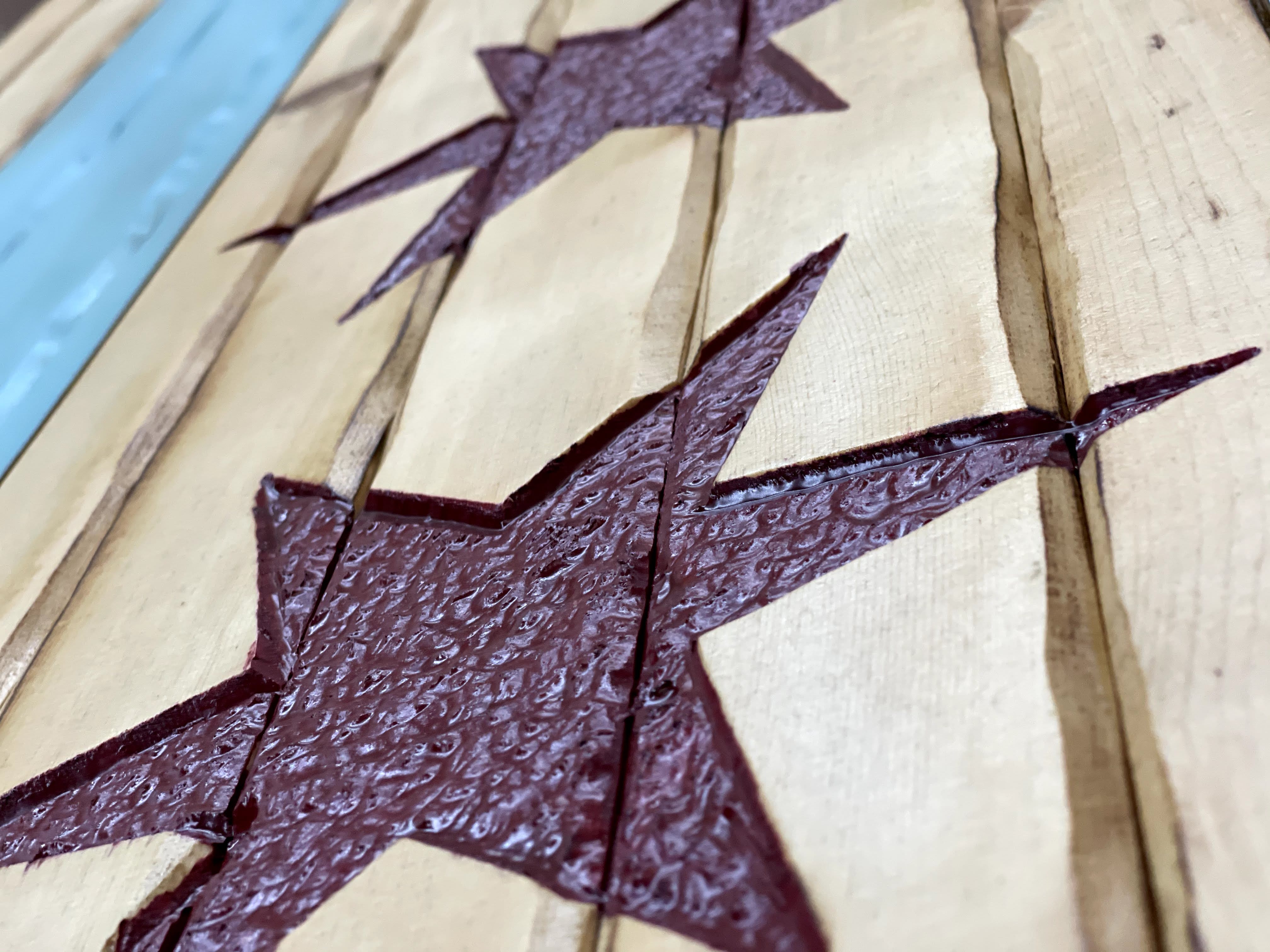 Chicago Handcarved Wooden Flag